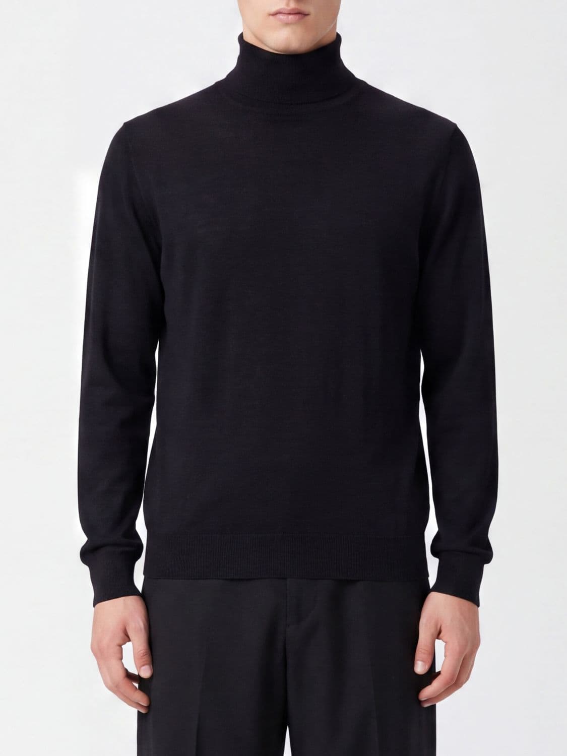 Giorgio Armani Pure Cashmere Turtleneck with Long Sleeves and Ribbed Trims
