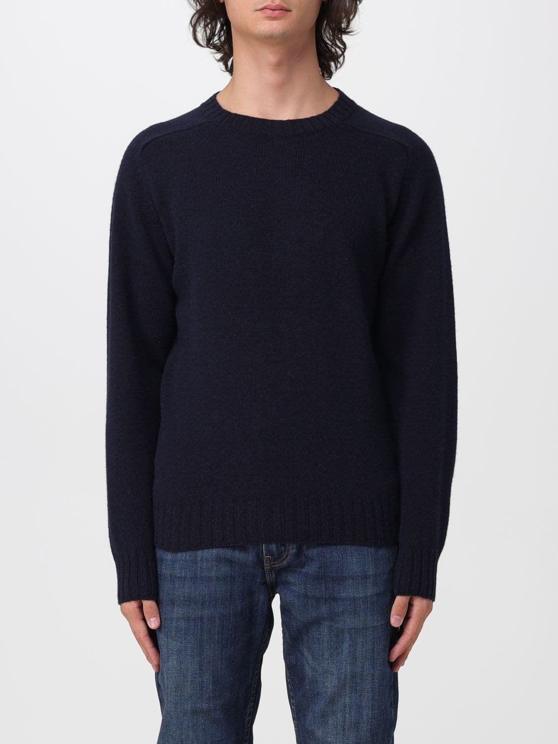 Sebago Long-Sleeve Wool Crewneck Jumper with Ribbed Trims
