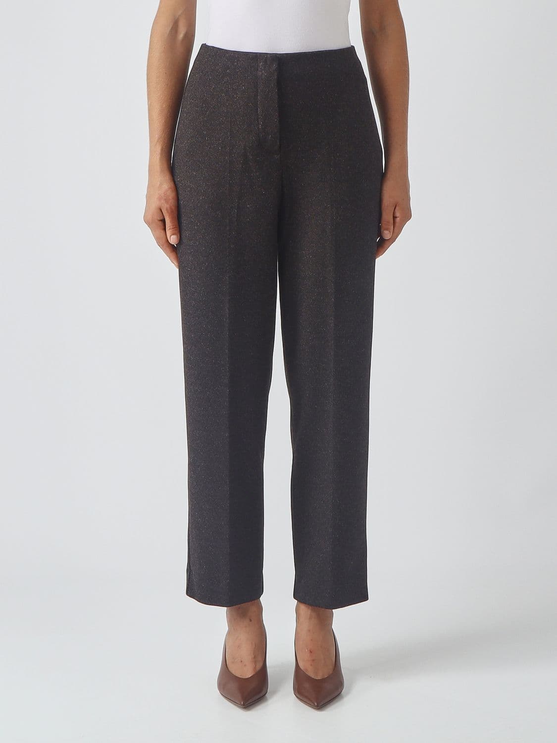 Mm Max Mara High-Waisted Straight Cropped Trousers in Viscose Blend