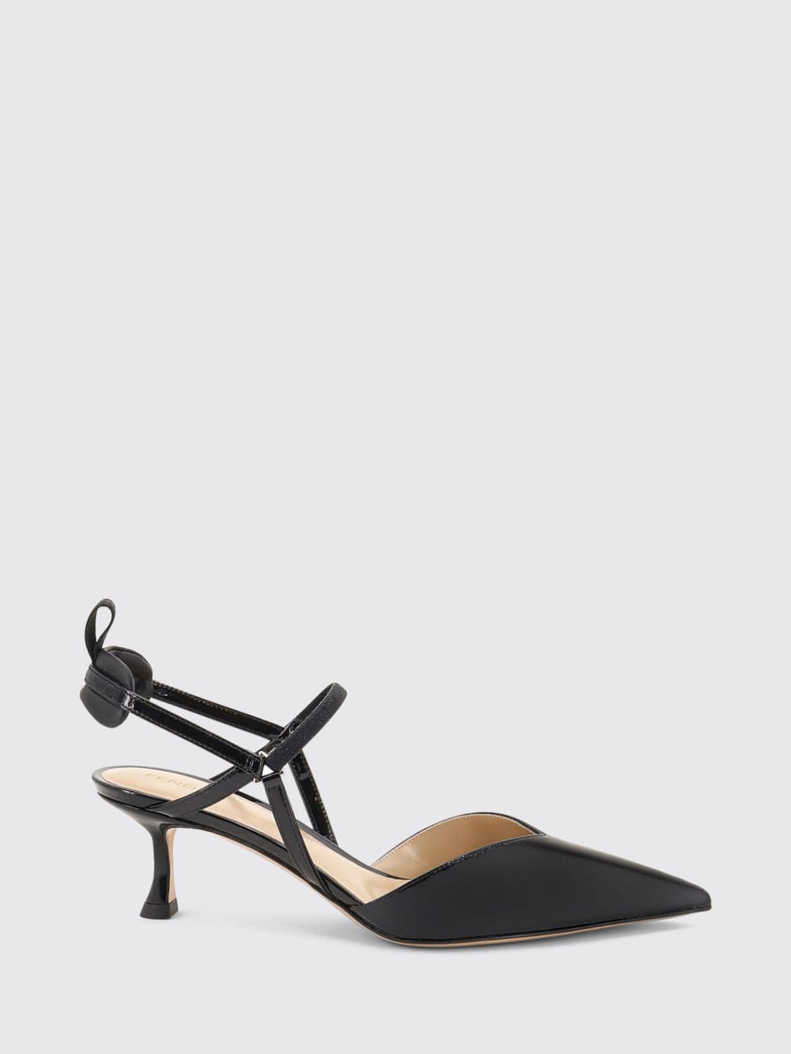 Fendi Very Colibrì Slingback Pumps in Patent Leather with Mid Stiletto Heel