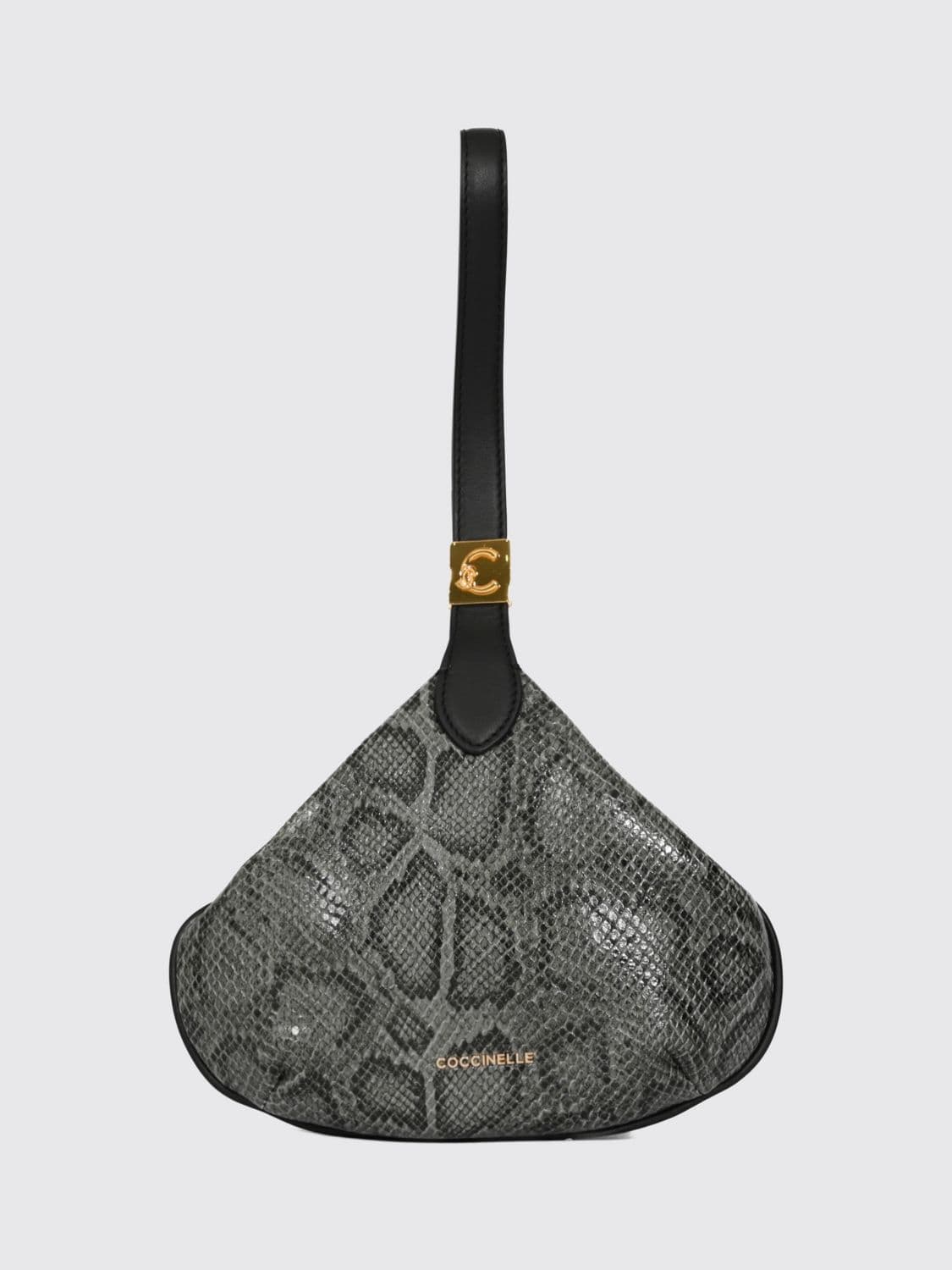 Coccinelle Python-Print Leather Mini Handbag with Wrist Strap