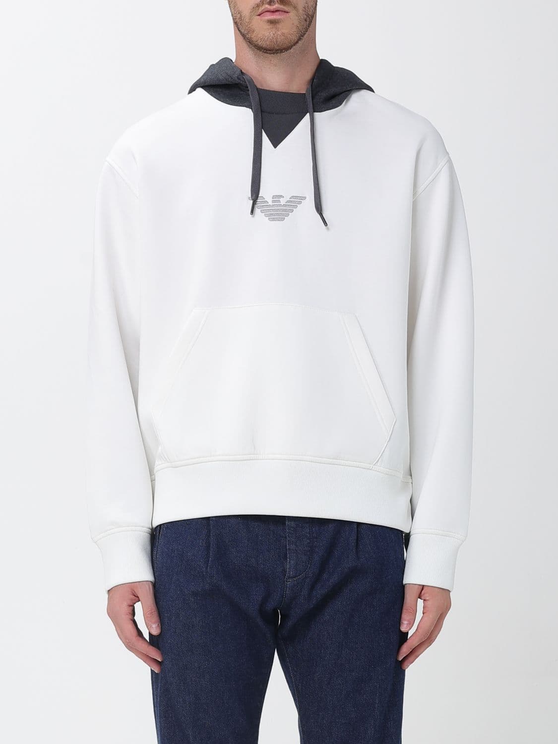 Emporio Armani Oversized Cotton Hoodie with Eagle Logo · S