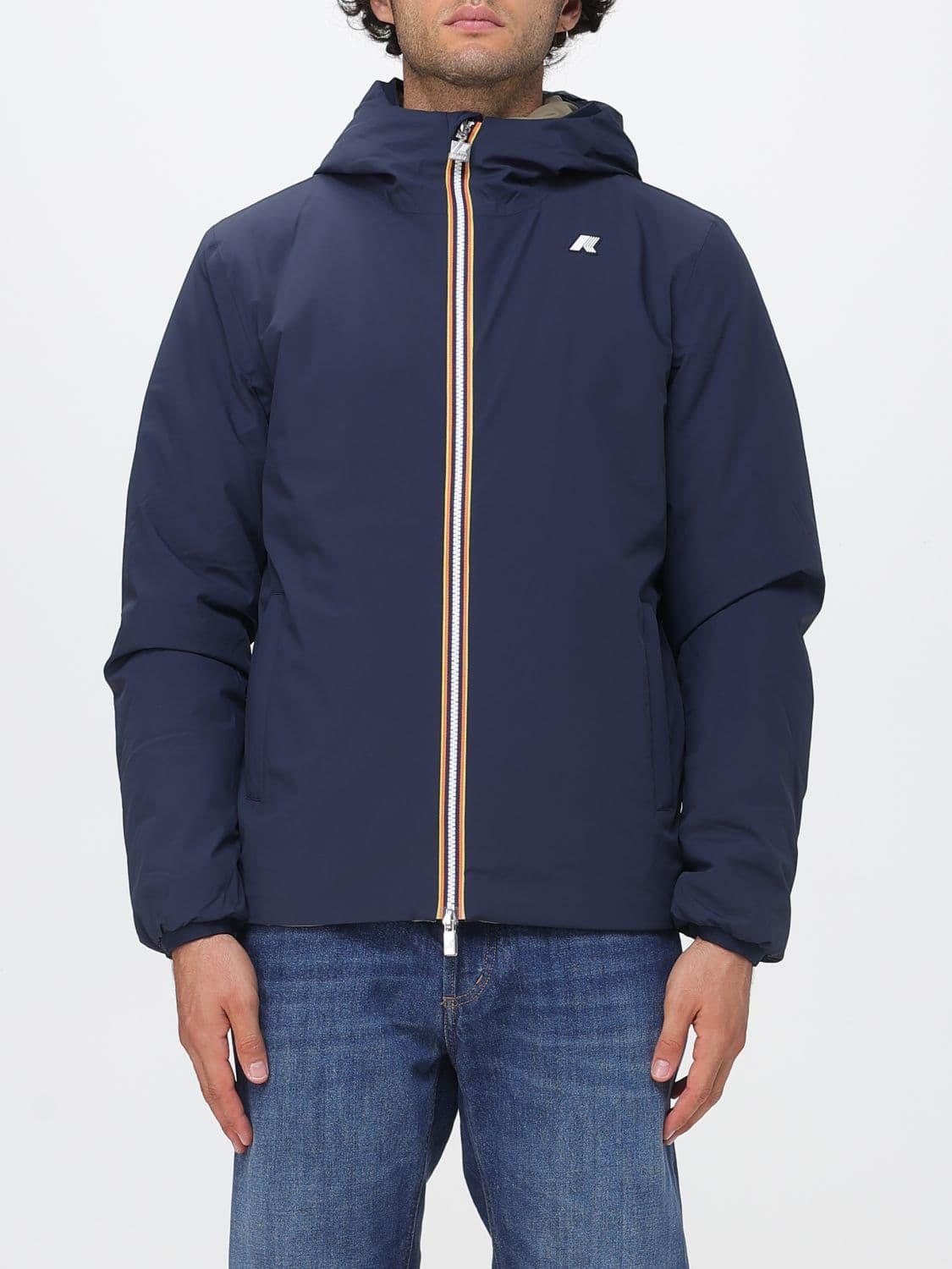 K-Way Reversible Hooded Windbreaker in Recycled Nylon