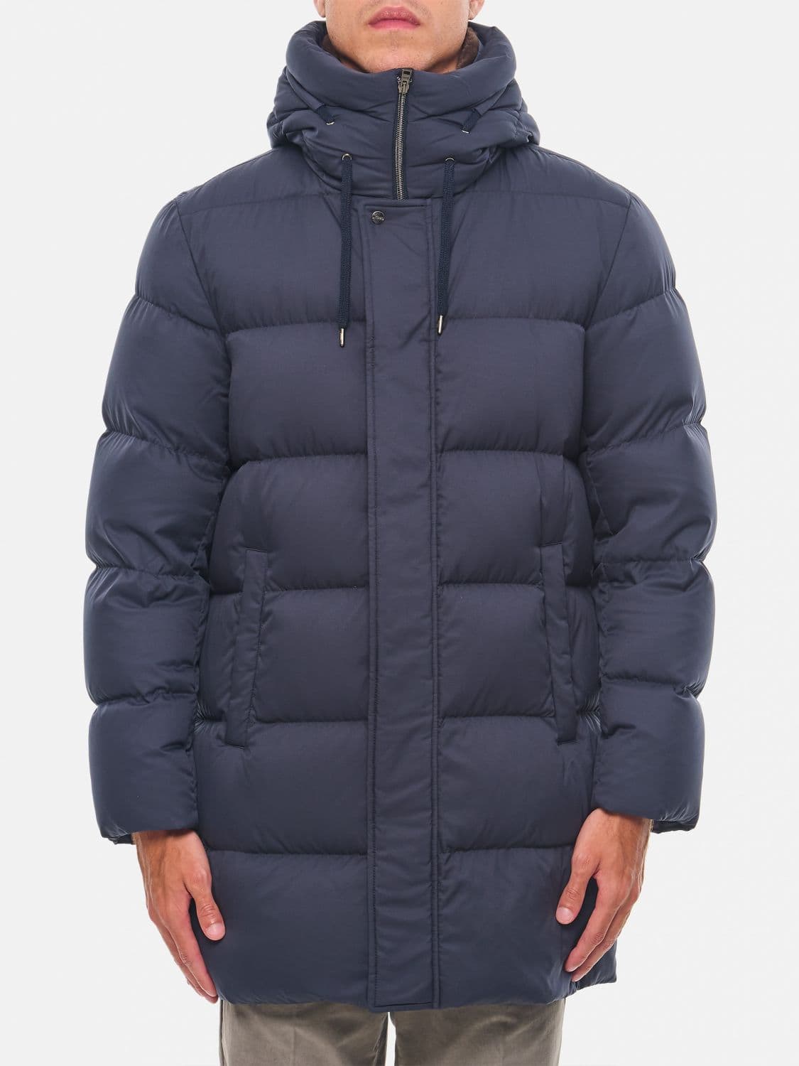 Herno Quilted Ultralight Nylon Short Down Jacket with Hood