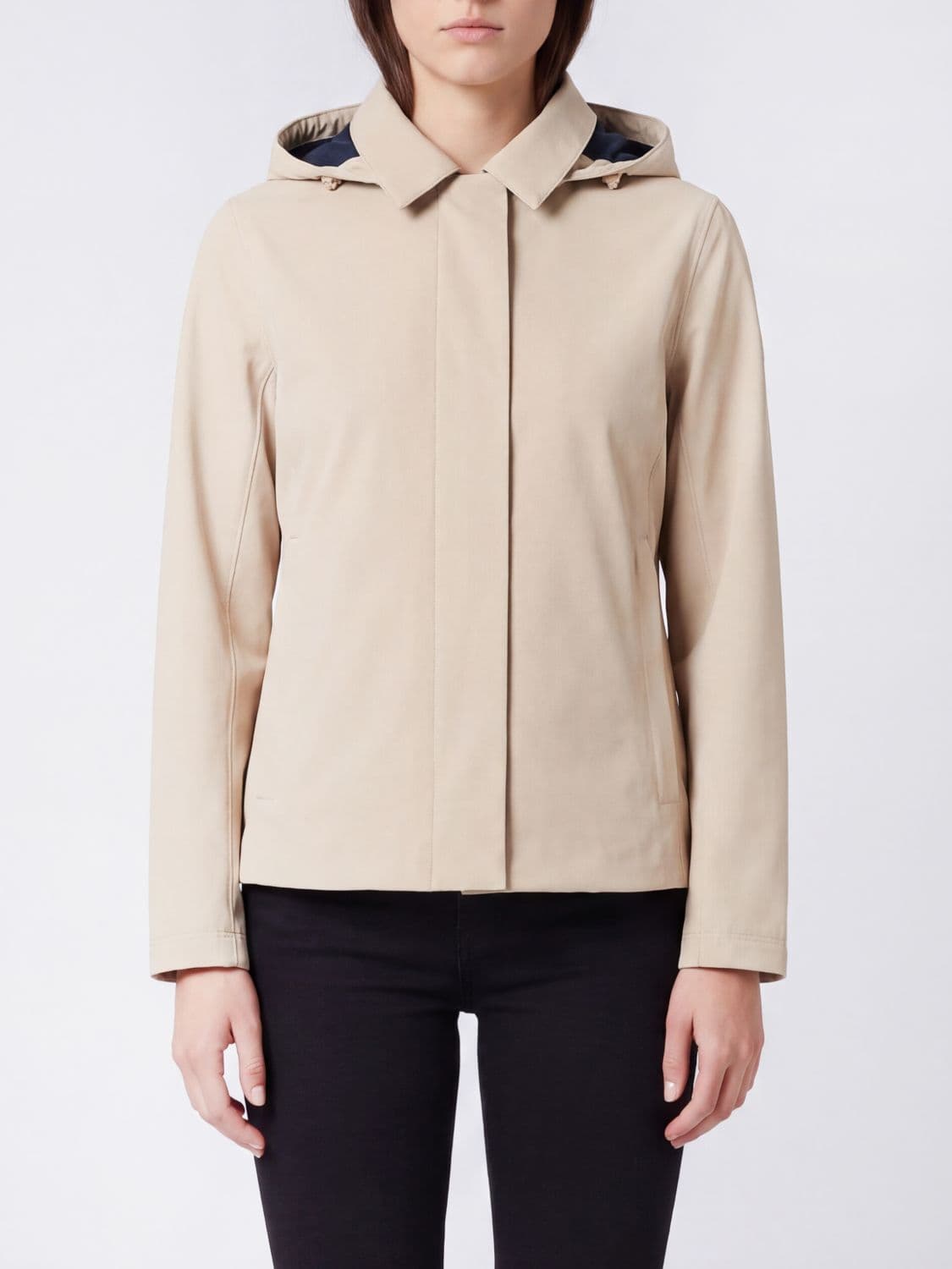 K-Way Bleizou Hooded Waterproof Nylon Jacket with Contrast Logo