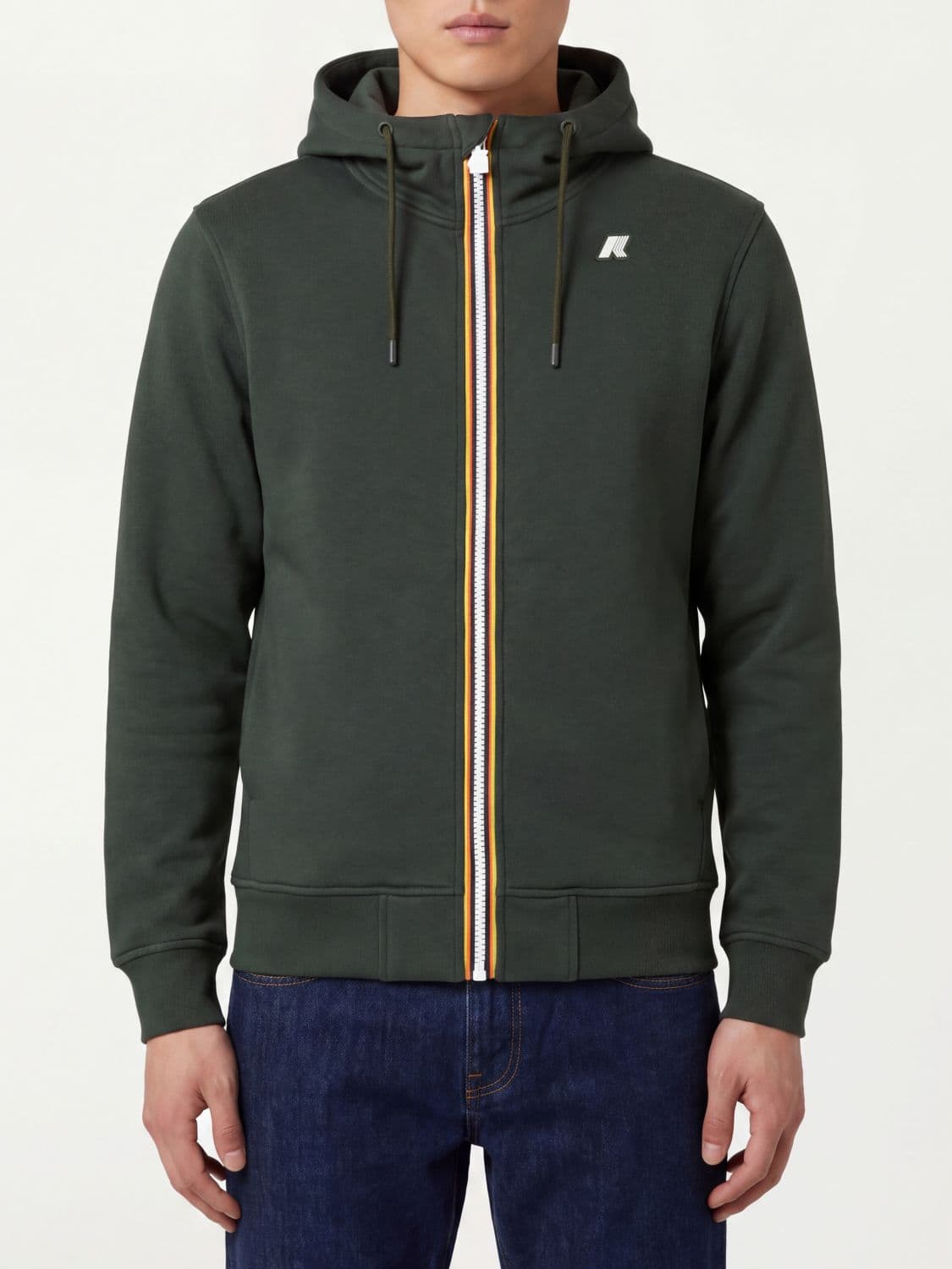 K-Way Men's Zip-Up Hoodie in Stretch Technical Fabric