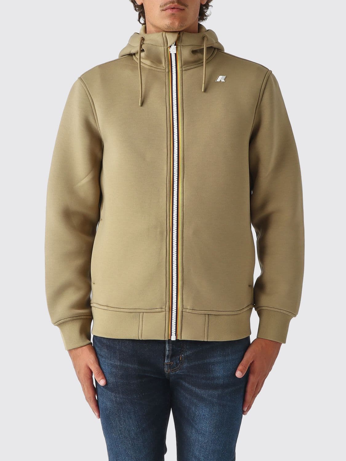 K-Way Men's Zip-Up Hoodie in Stretch Technical Fabric