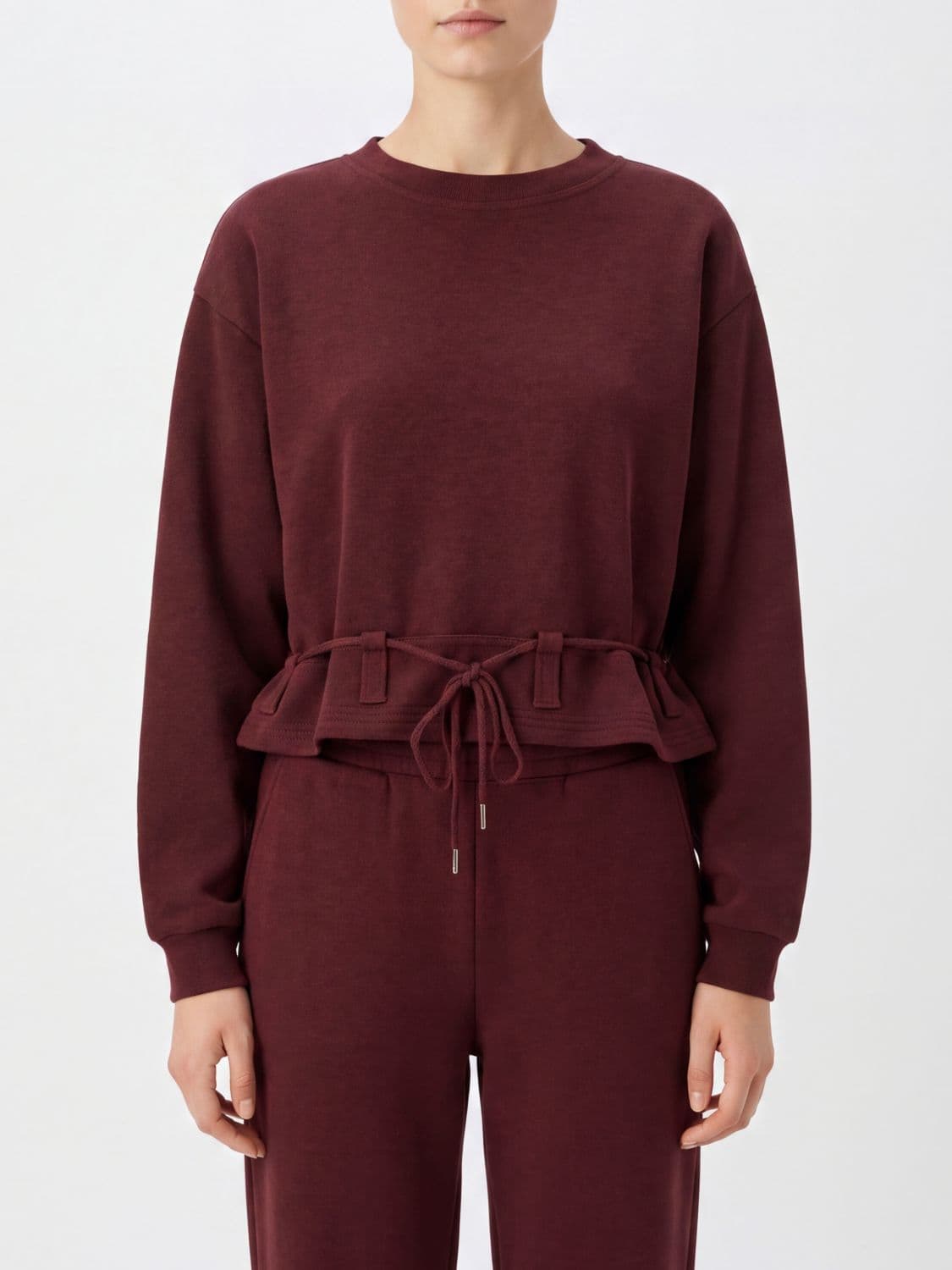 Dries Van Noten Crewneck Cotton Sweatshirt with a Tie-Fastening Waist Belt · M