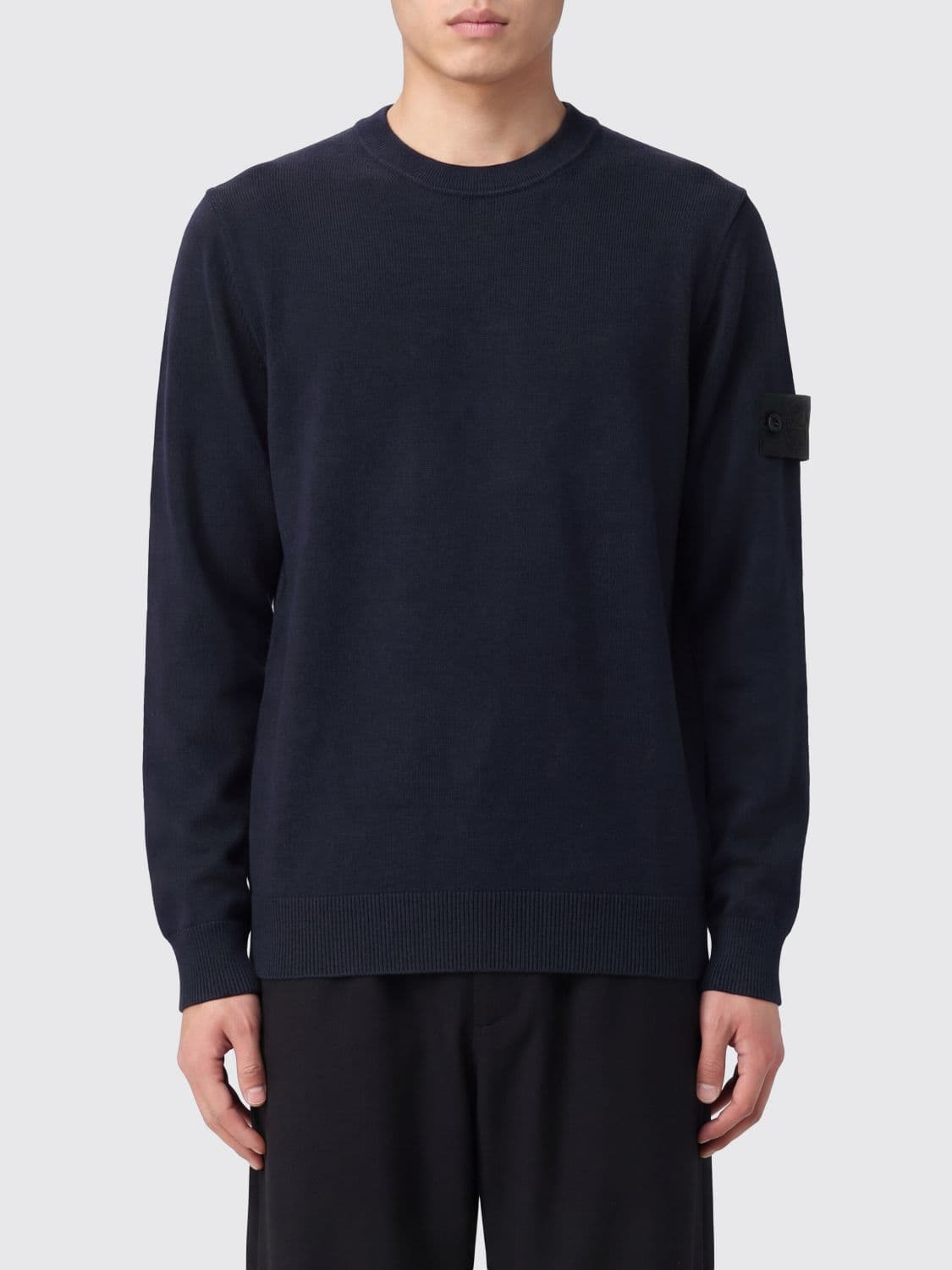 Stone Island Crewneck Virgin Wool Jumper with Compass Logo Patch
