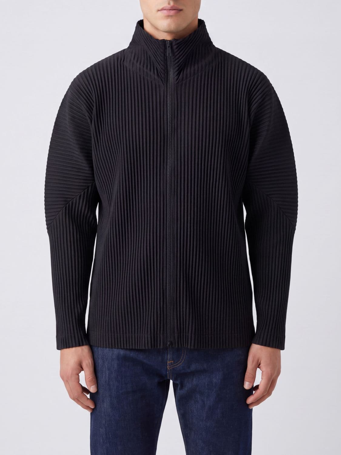 Homme Plisse' Issey Miyake Pleated High-Neck Zip-Up Homme Plissé Issey Miyake Cardigan · 3