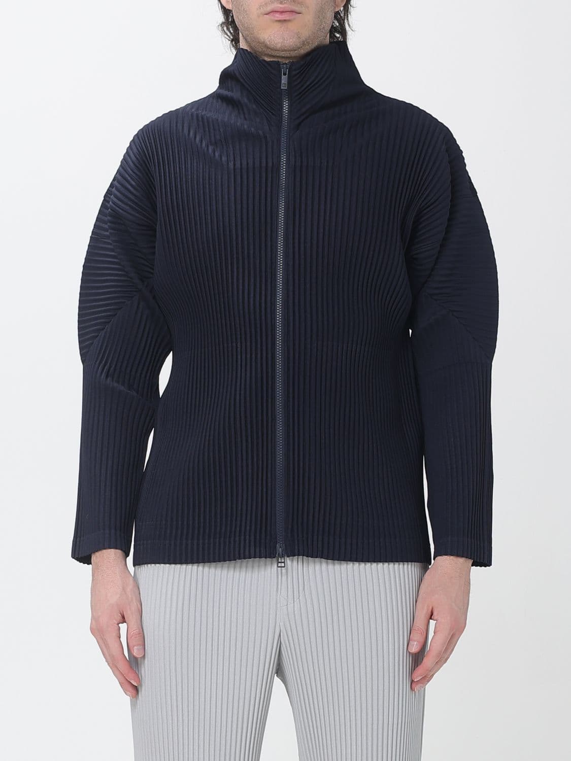 Homme Plisse' Issey Miyake Pleated High-Neck Zip-Up Homme Plissé Issey Miyake Cardigan