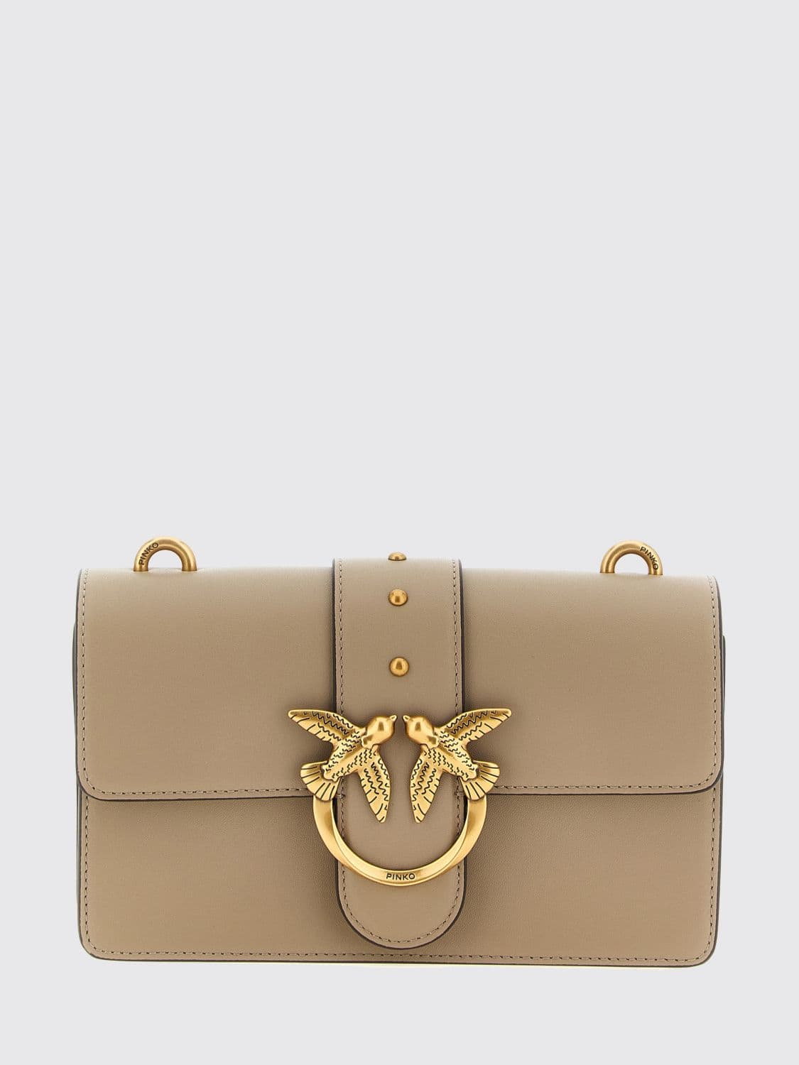 Pinko Love Bag One Studded Leather Mini Crossbody Bag with Logo · OS