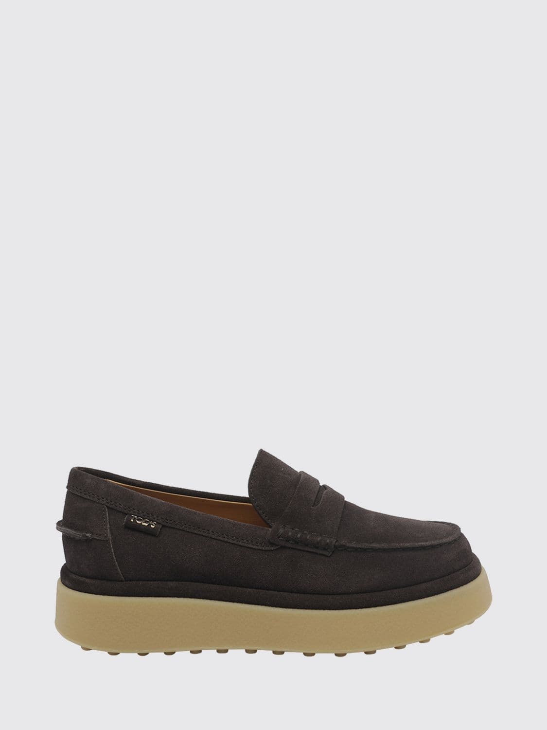 Tod's Suede Platform Penny Loafers with Rubber Sole