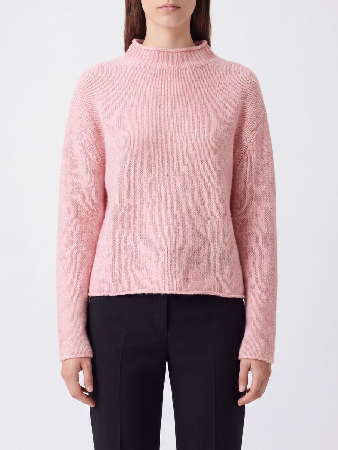 Lisa Yang 100% Cashmere Turtleneck Jumper with Long Sleeves and Ribbed Trims