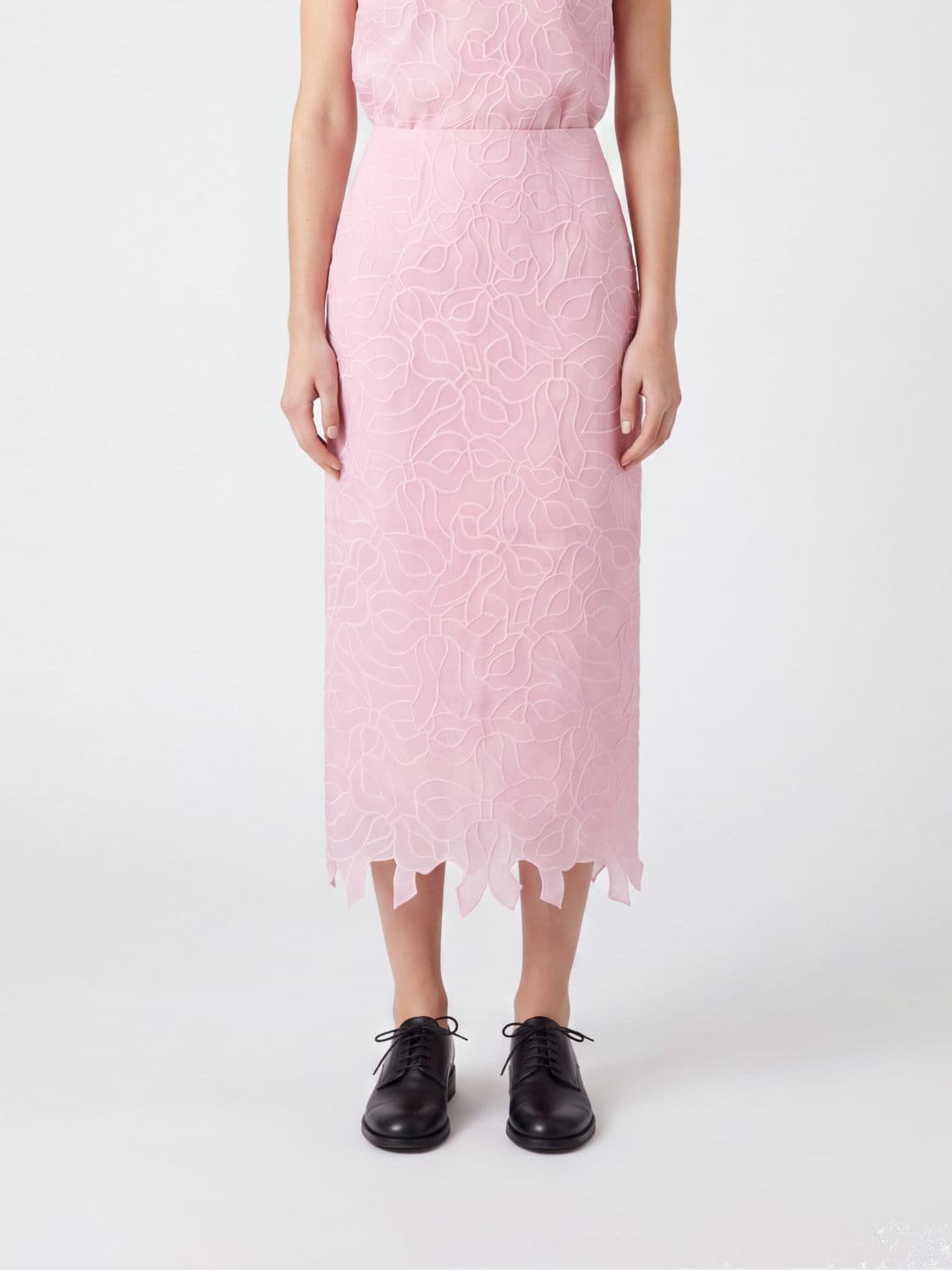 Cecilie Bahnsen High-Waisted Pencil Midi Skirt with Bow Print