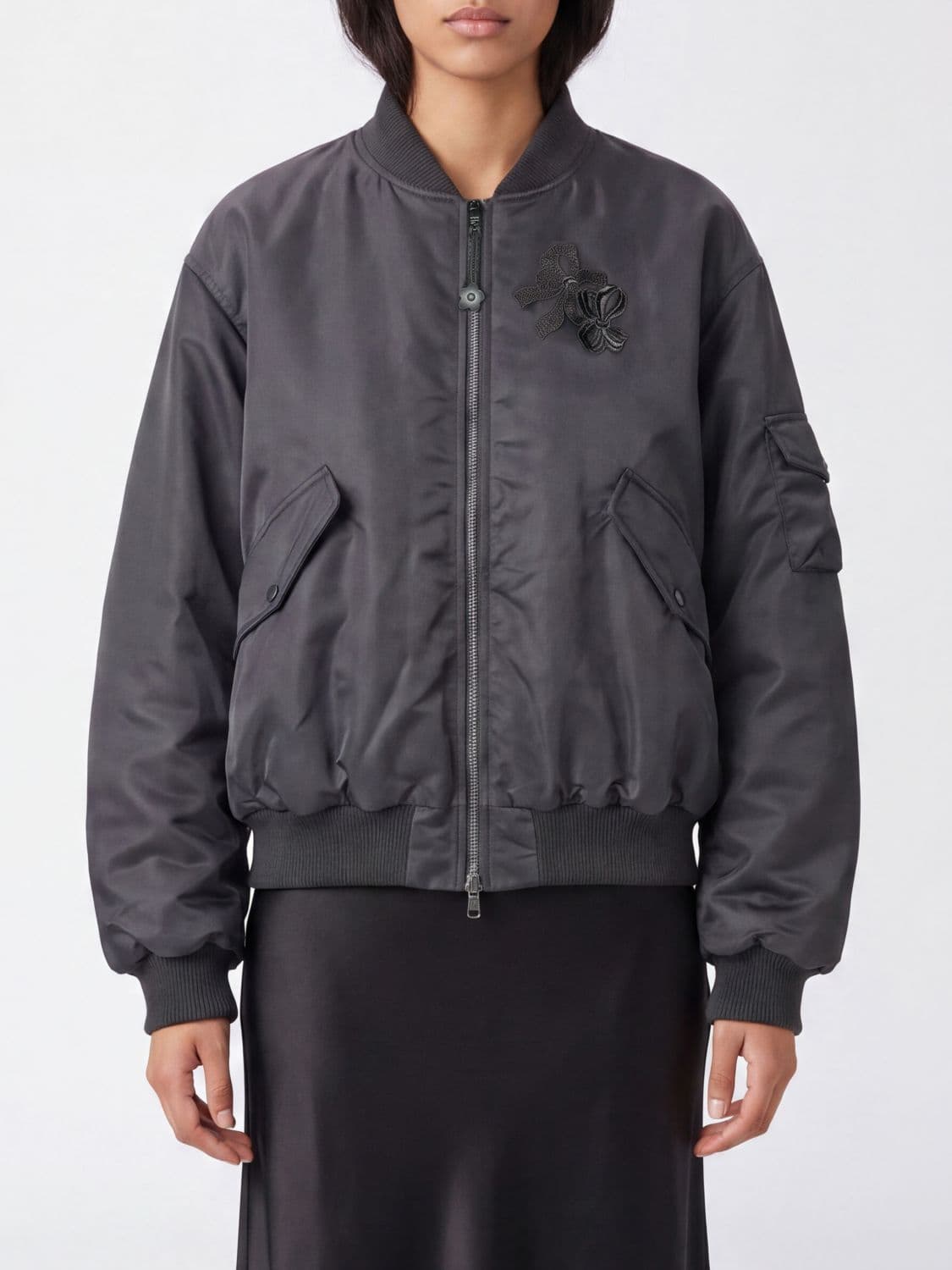 Cecilie Bahnsen Relaxed-Fit Embroidered Padded Technical Fabric Bomber Jacket