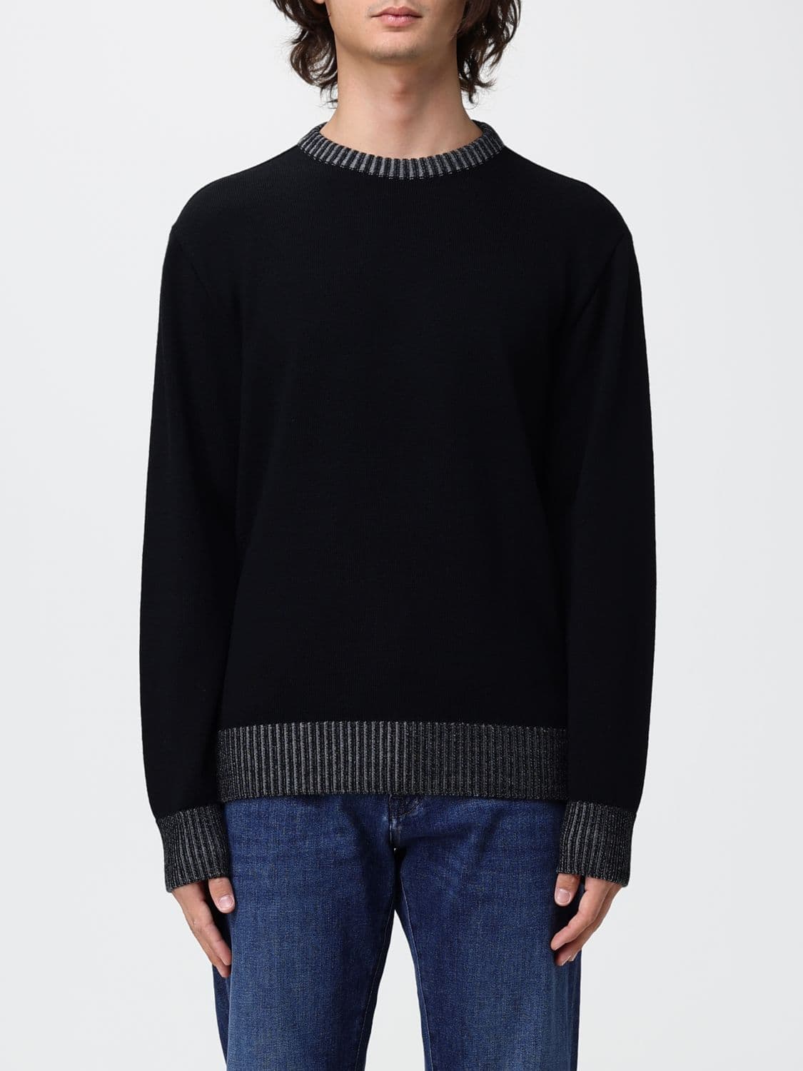 Paul & Shark 100% Wool Crewneck Jumper with Ribbed Trims