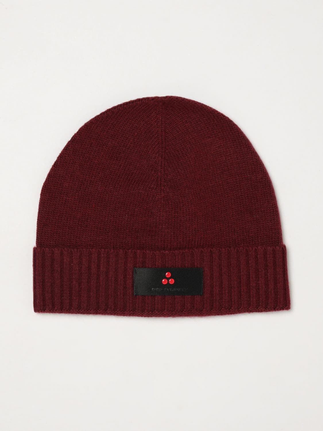 Peuterey Wool and Cashmere Blend Beanie with Cuff and Logo Patch