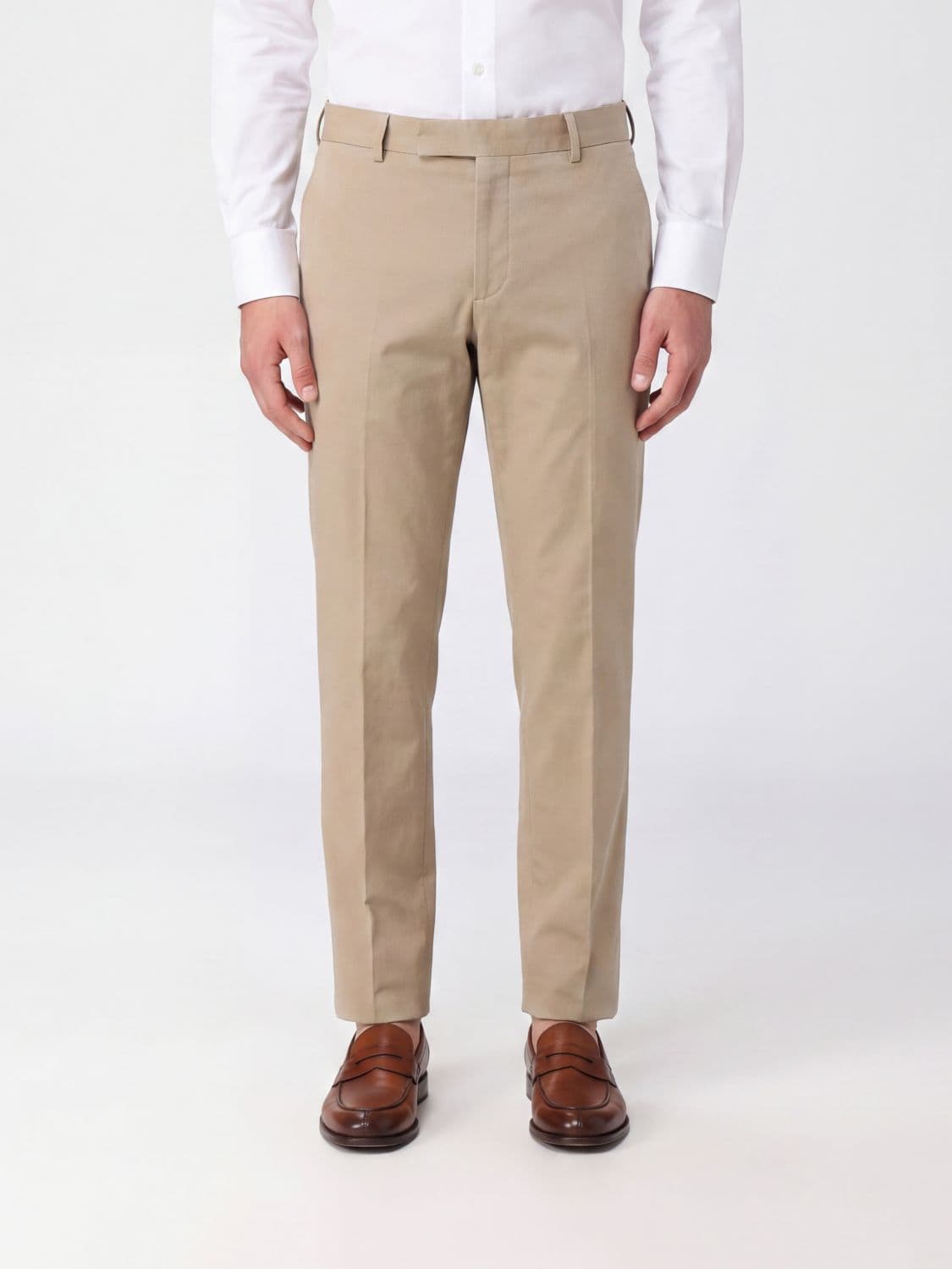 Pt Torino Slim Fit Chino Trousers in Stretch Cotton with Welt Pockets