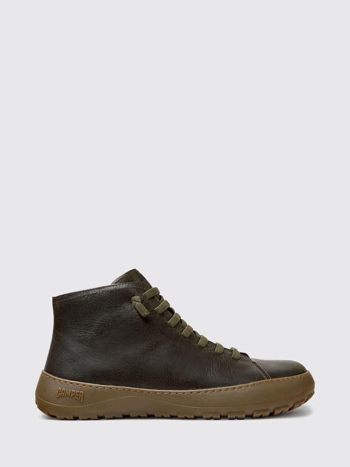Camper Peu Serra Leather Ankle Boots with Vibram Sole and Side Zip