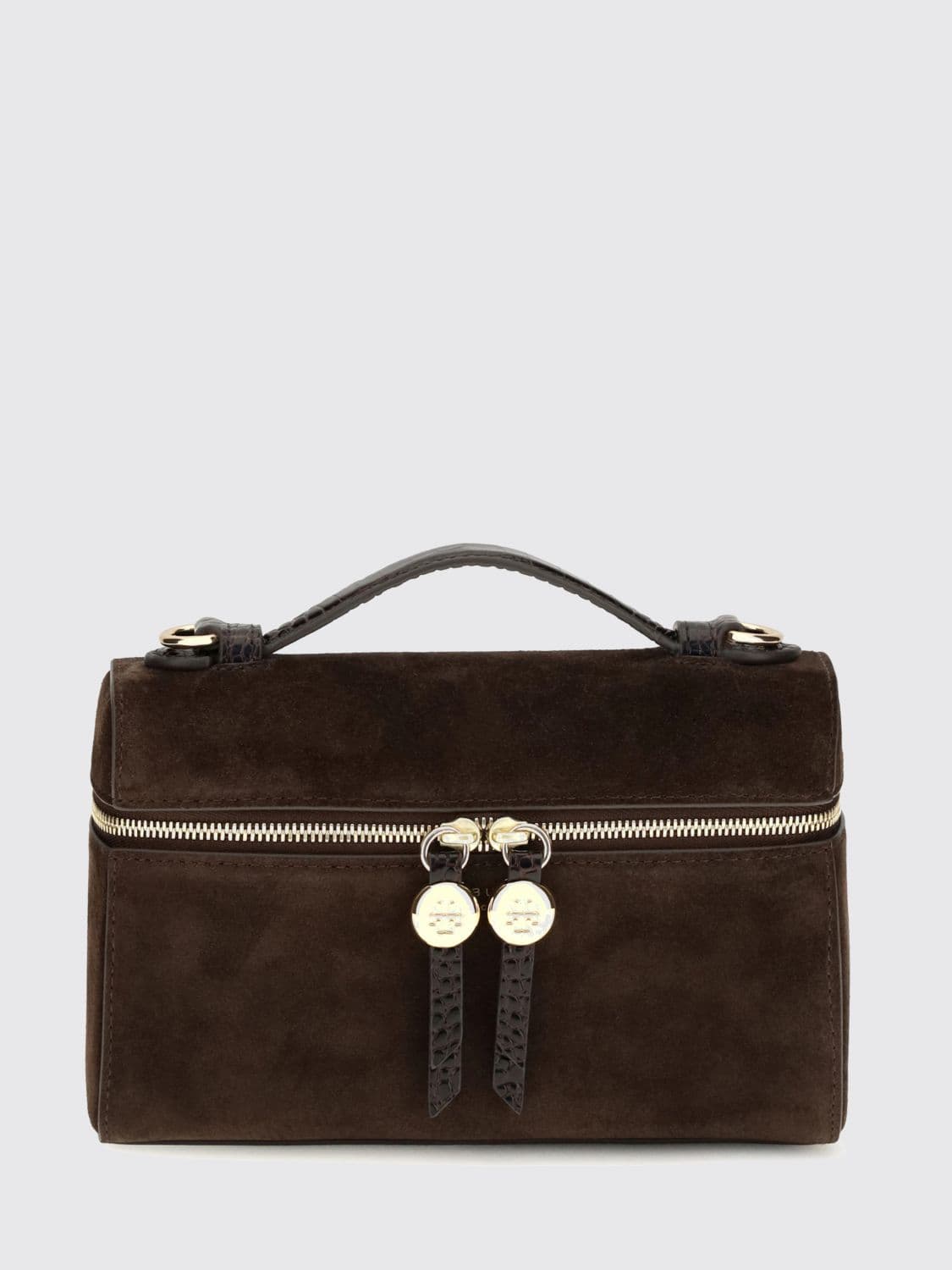 Tory Burch Romy Suede Mini Handbag with Double T Logo · OS