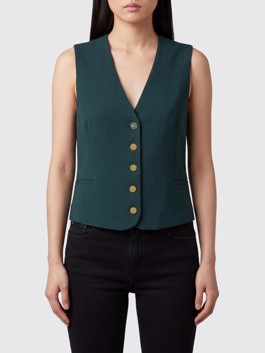 Liu Jo Slim Fit Single-Breasted Tailored Vest in Viscose Blend