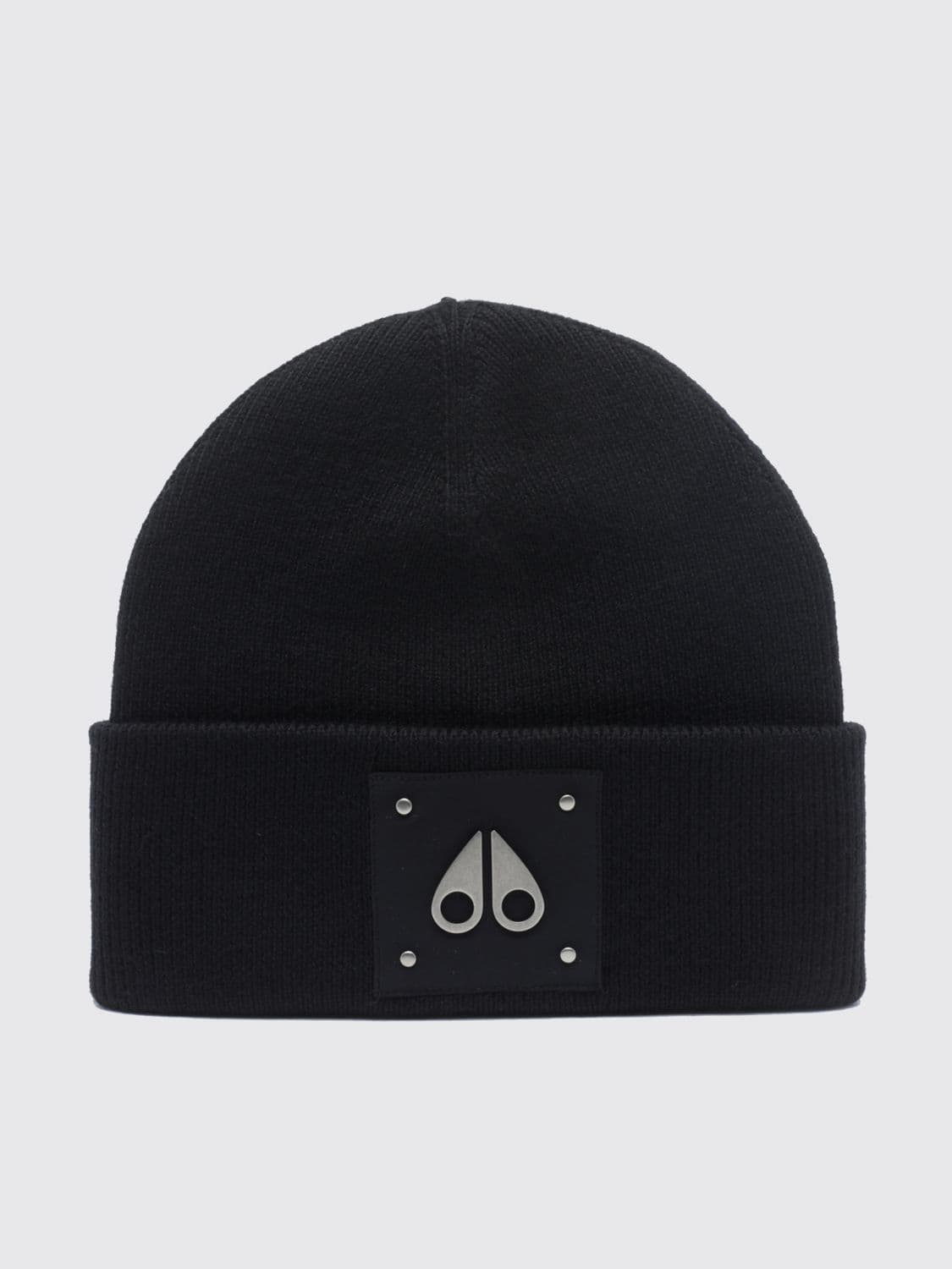 Moose Knuckles Pure Wool Beanie with Cuffed Brim and Logo Patch