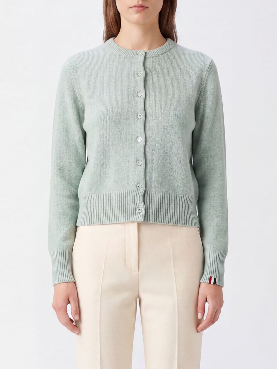 Extreme Cashmere Crewneck Cardigan in Pure Cashmere with Button Closure