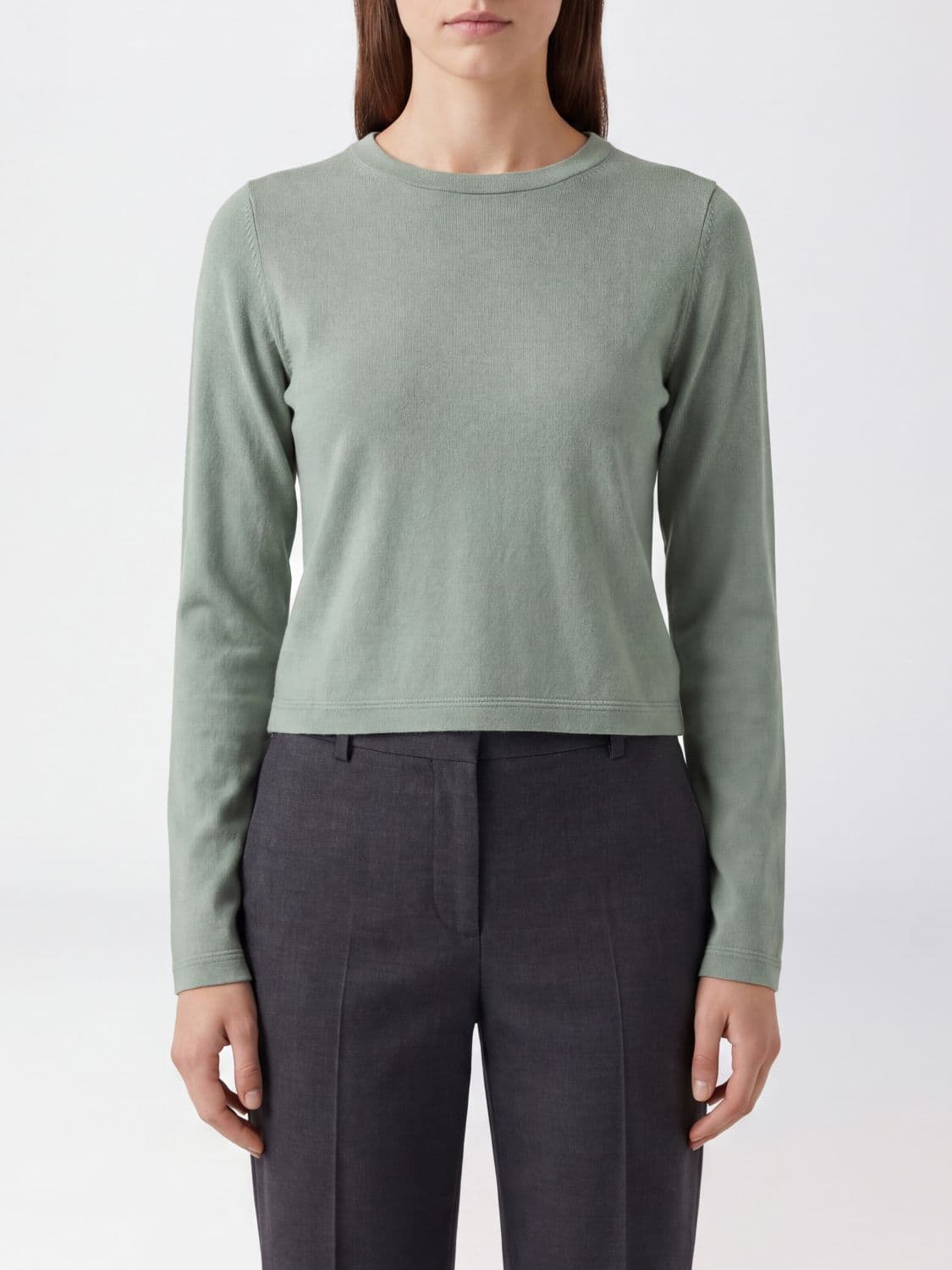 Extreme Cashmere Long-Sleeved T-shirt in Cotton and Cashmere Blend · OS