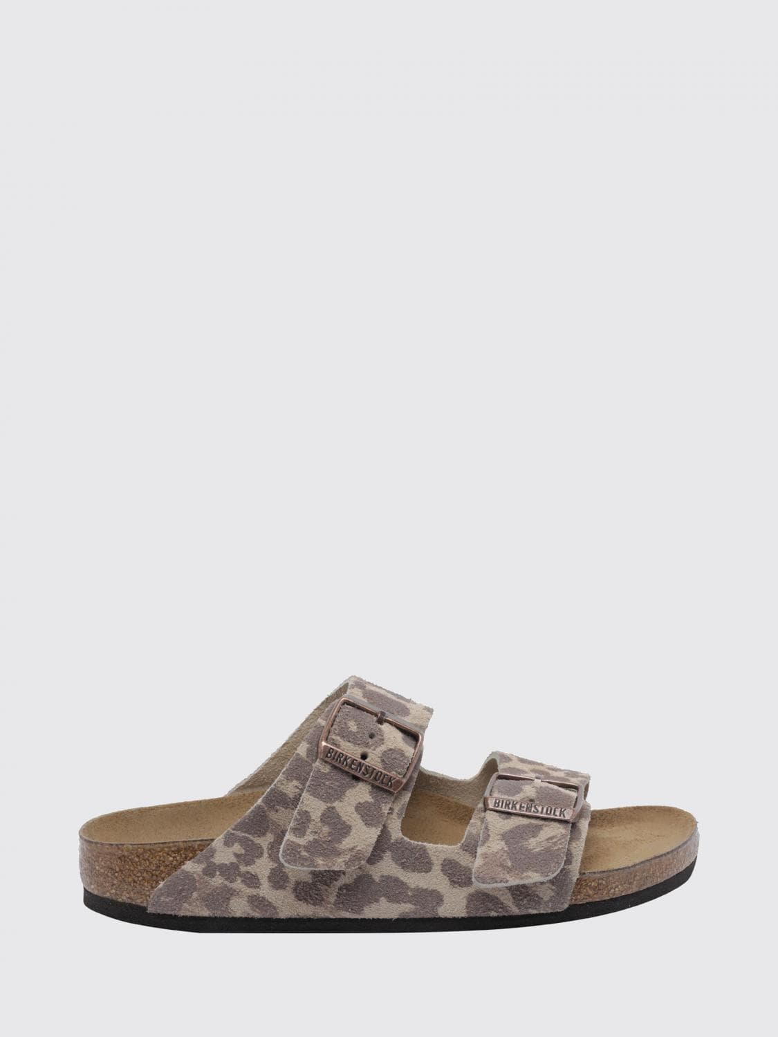 Birkenstock Arizona Animal Print Suede Flat Sandals with Double Strap