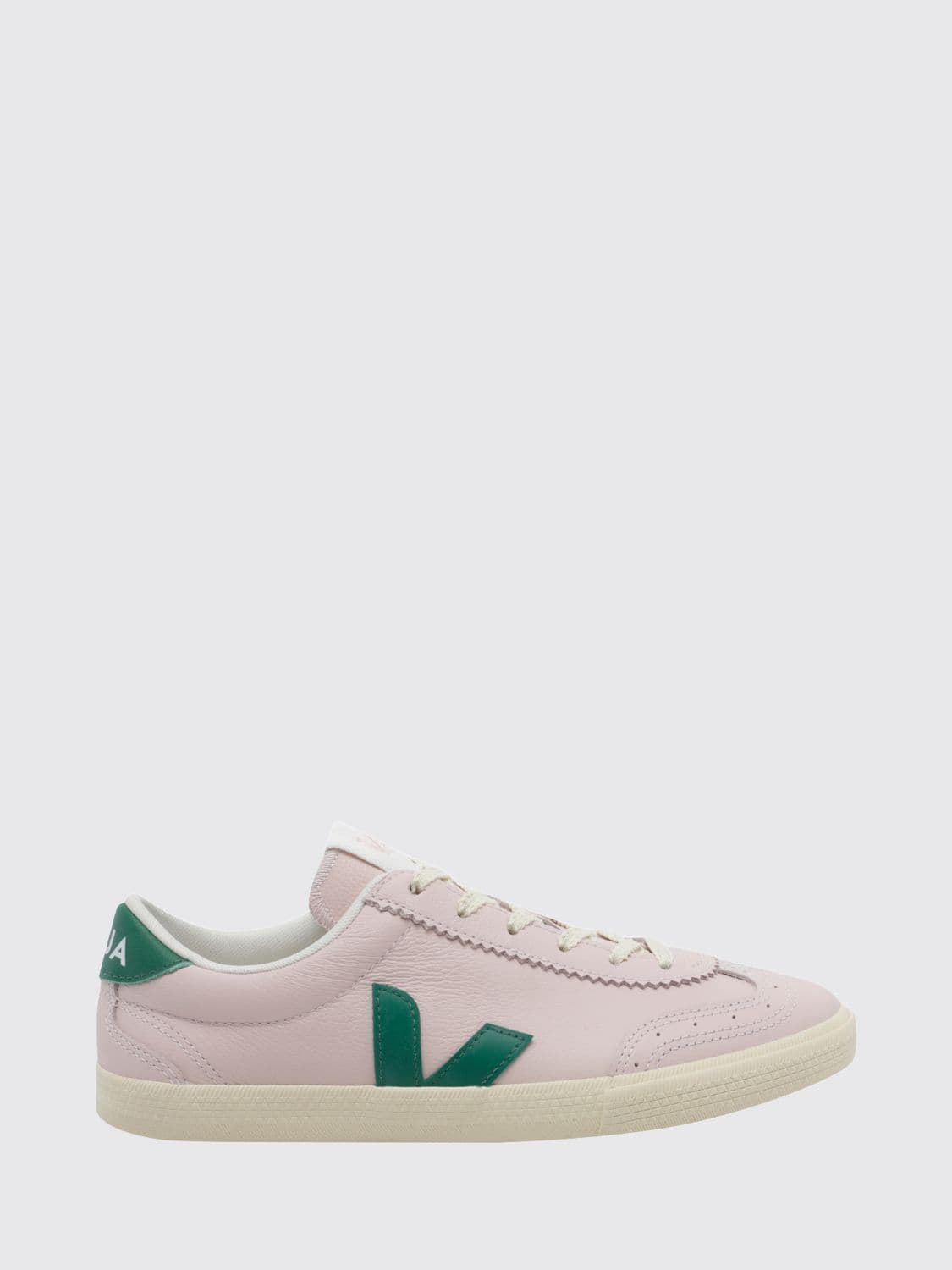 Veja Volley Calfskin Leather Sneakers with Contrast V-Logo