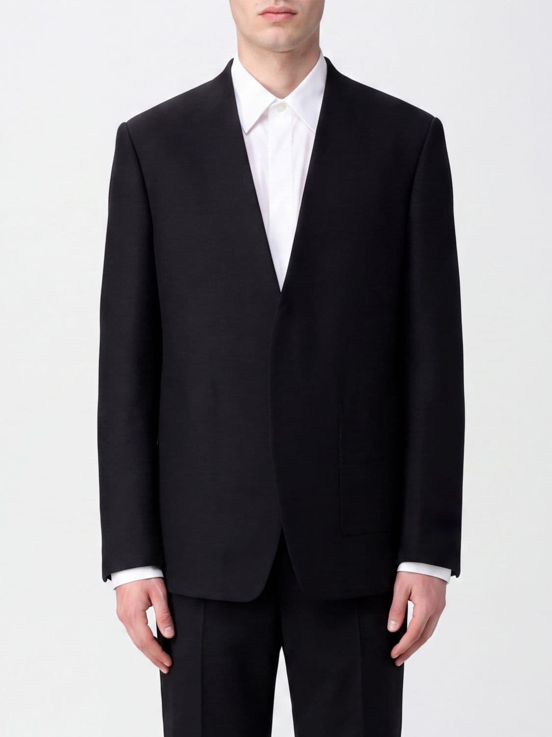 Maison Margiela Open-Front Single-Breasted Blazer in Pure Virgin Wool