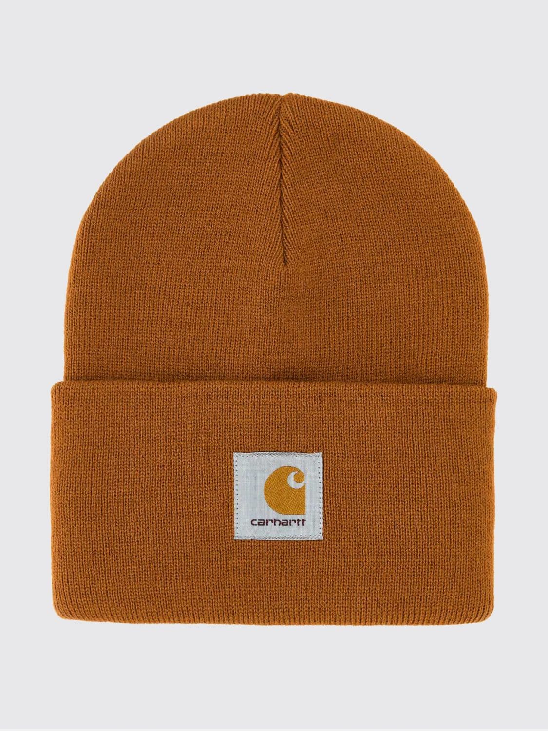 Carhartt Wip Acrylic Beanie Hat with Embroidered Logo and Turn-Up