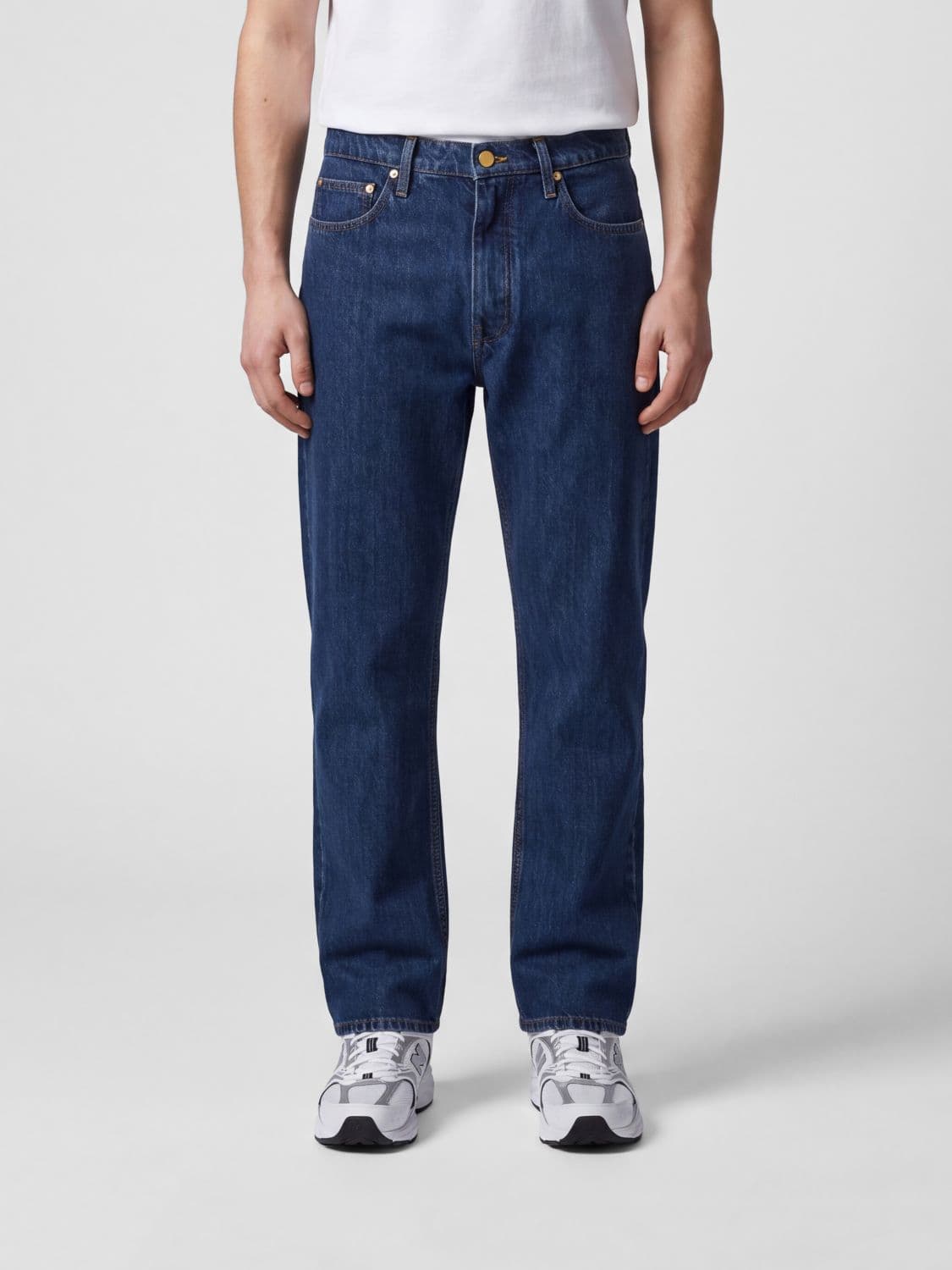 Jil Sander Mid-Rise Straight Jeans in Stretch Cotton Denim