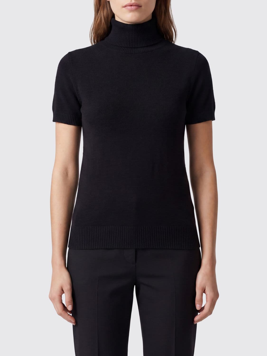 Allude Slim Fit Short-Sleeved Cashmere Turtleneck Jumper