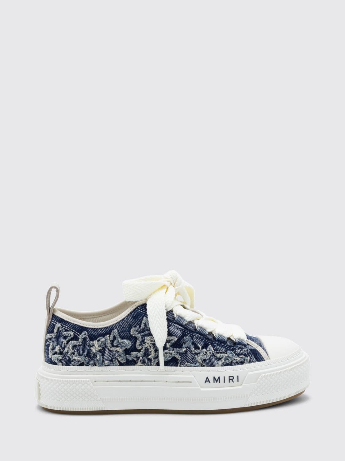 Amiri Stars Court Denim Sneakers with Star Appliqués and Platform Sole