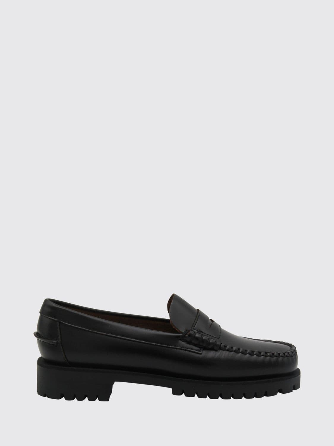 Sebago Smooth Leather Penny Loafers with Notched Rubber Sole