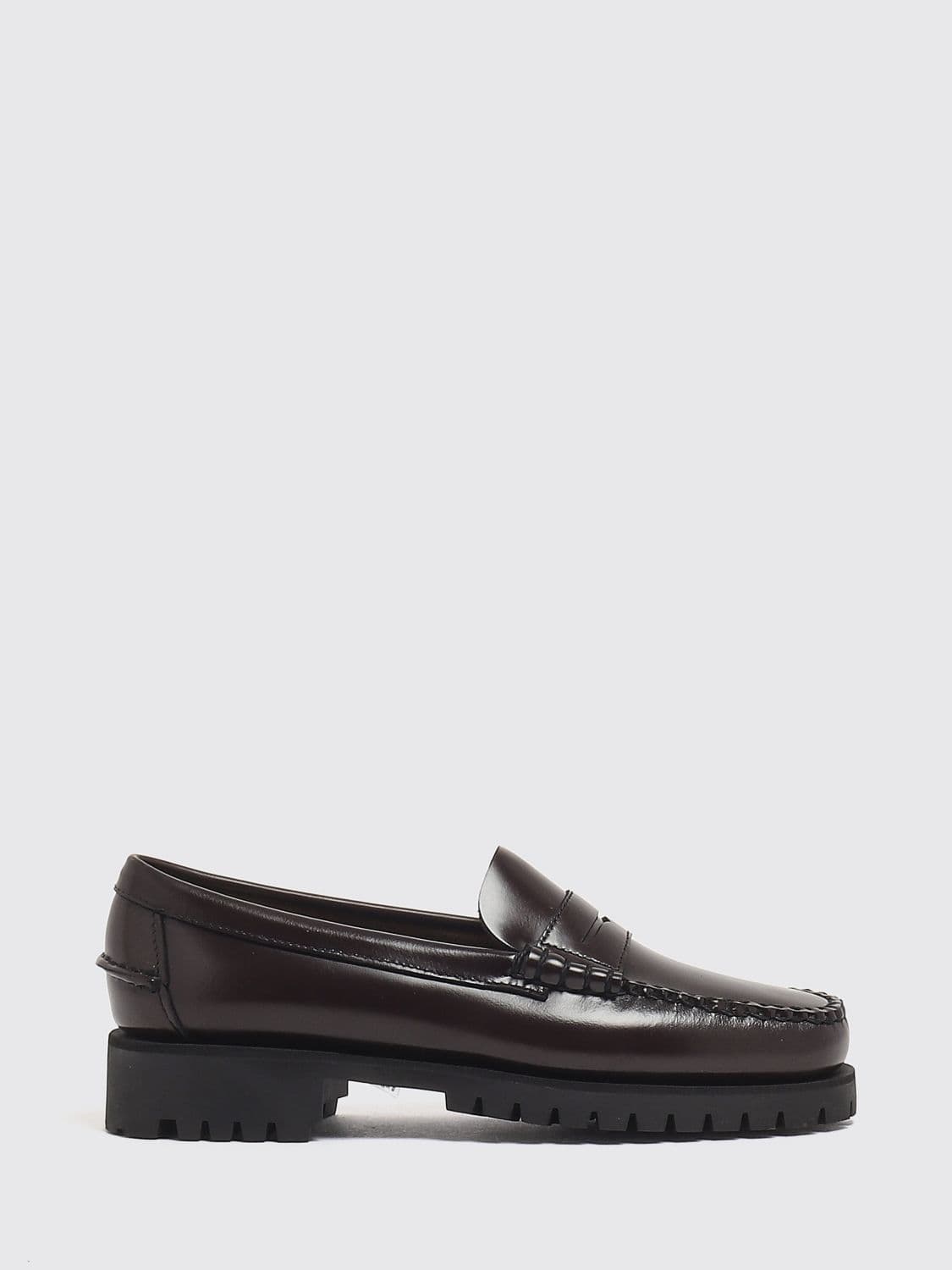 Sebago Smooth Leather Penny Loafers with Notched Rubber Sole