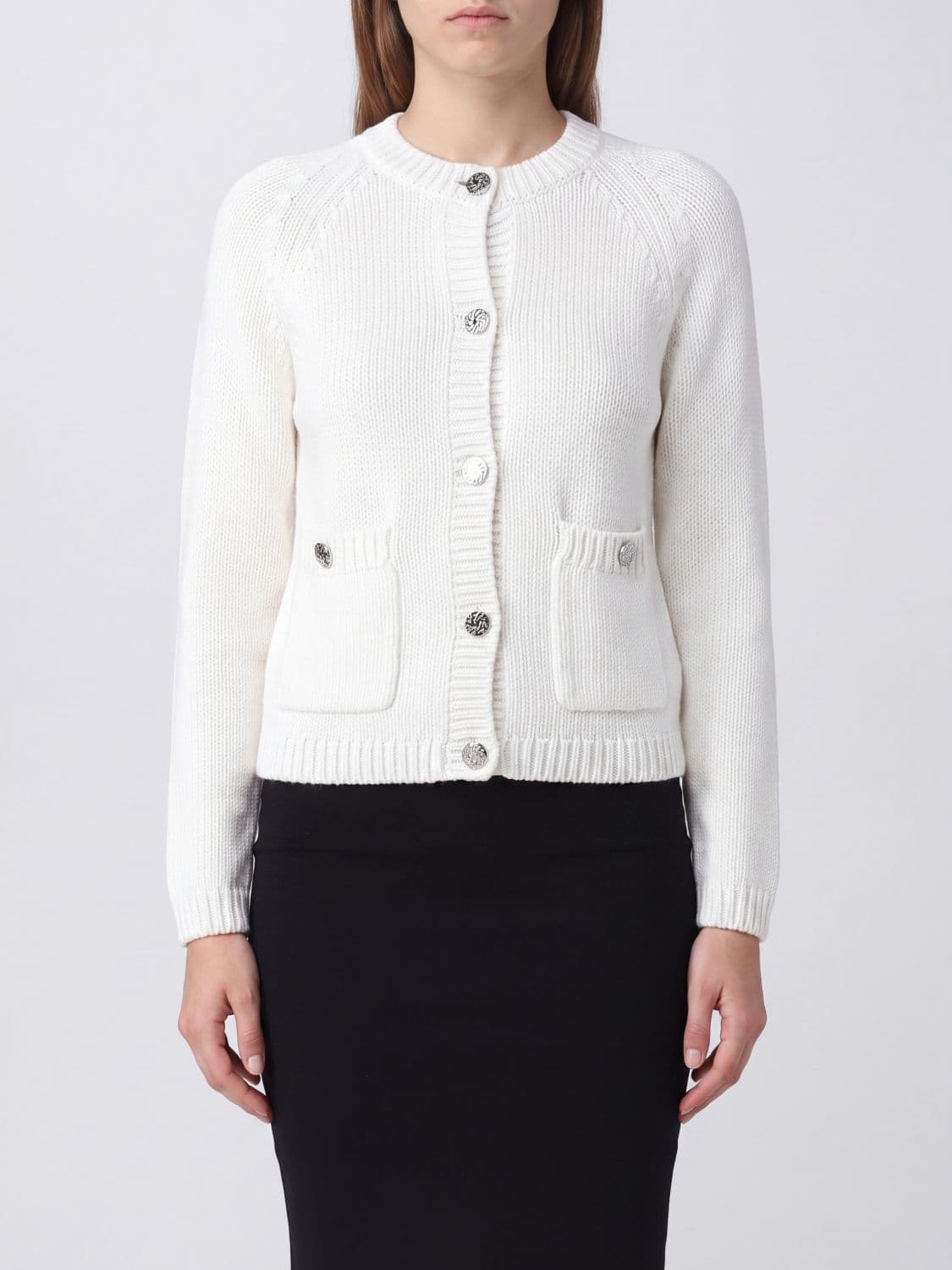 Toteme Cotton Crewneck Jumper with Buttoned Patch Pockets