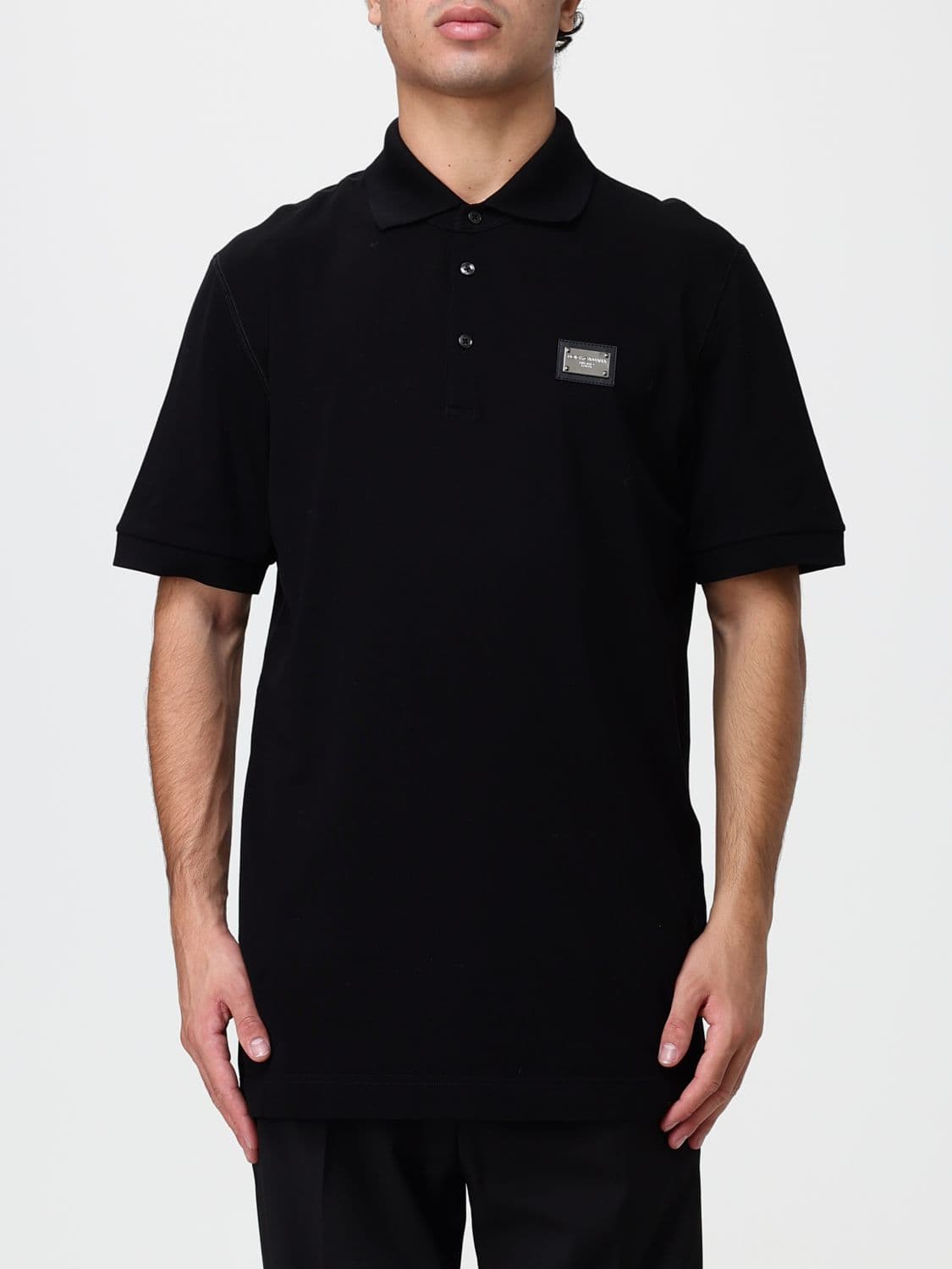 Dolce & Gabbana Abstract Print Wool and Linen-Blend Knit Polo with Zip
