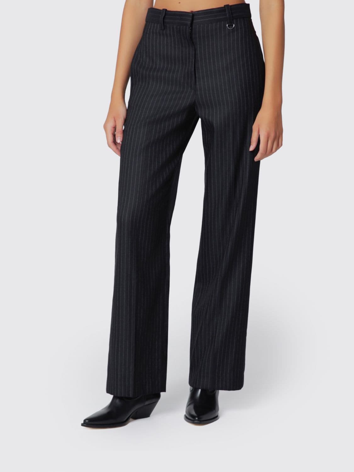 Isabel Marant Pinstriped High-Waisted Wool Straight-Leg Trousers