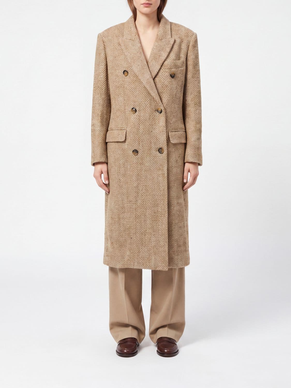 Isabel Marant Etoile Pilda Long Double-Breasted Wool-Blend Coat
