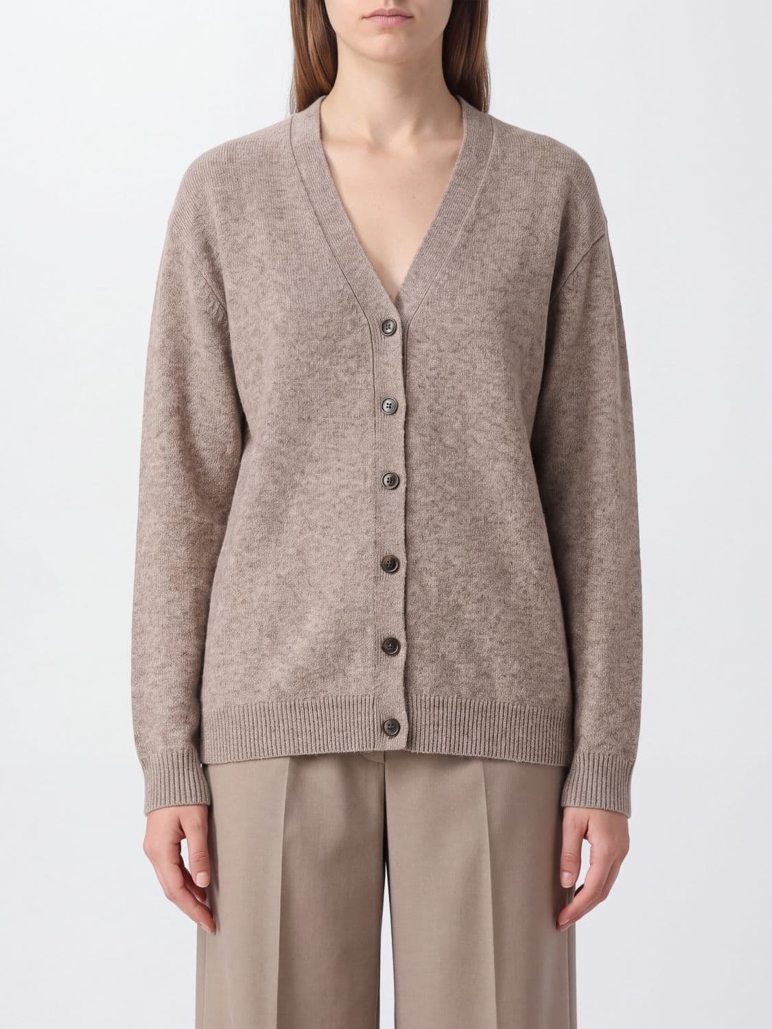 Aspesi V-Neck Wool Yak and Cashmere Blend Cardigan