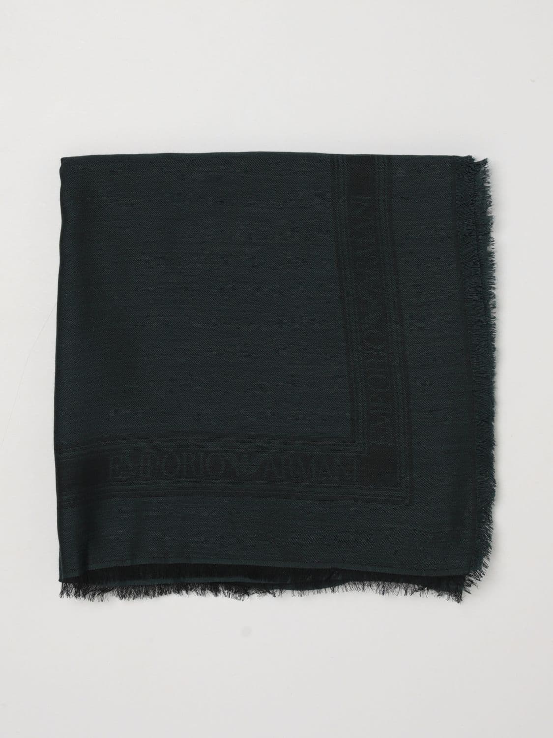 Emporio Armani Modal and Viscose Blend Scarf with Logo Pattern