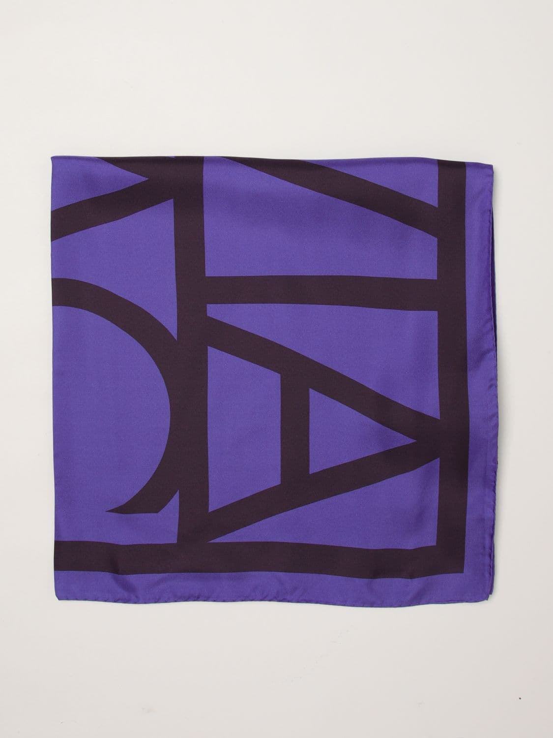 Liviana Conti Patterned Pure Silk Foulard with Logo Print