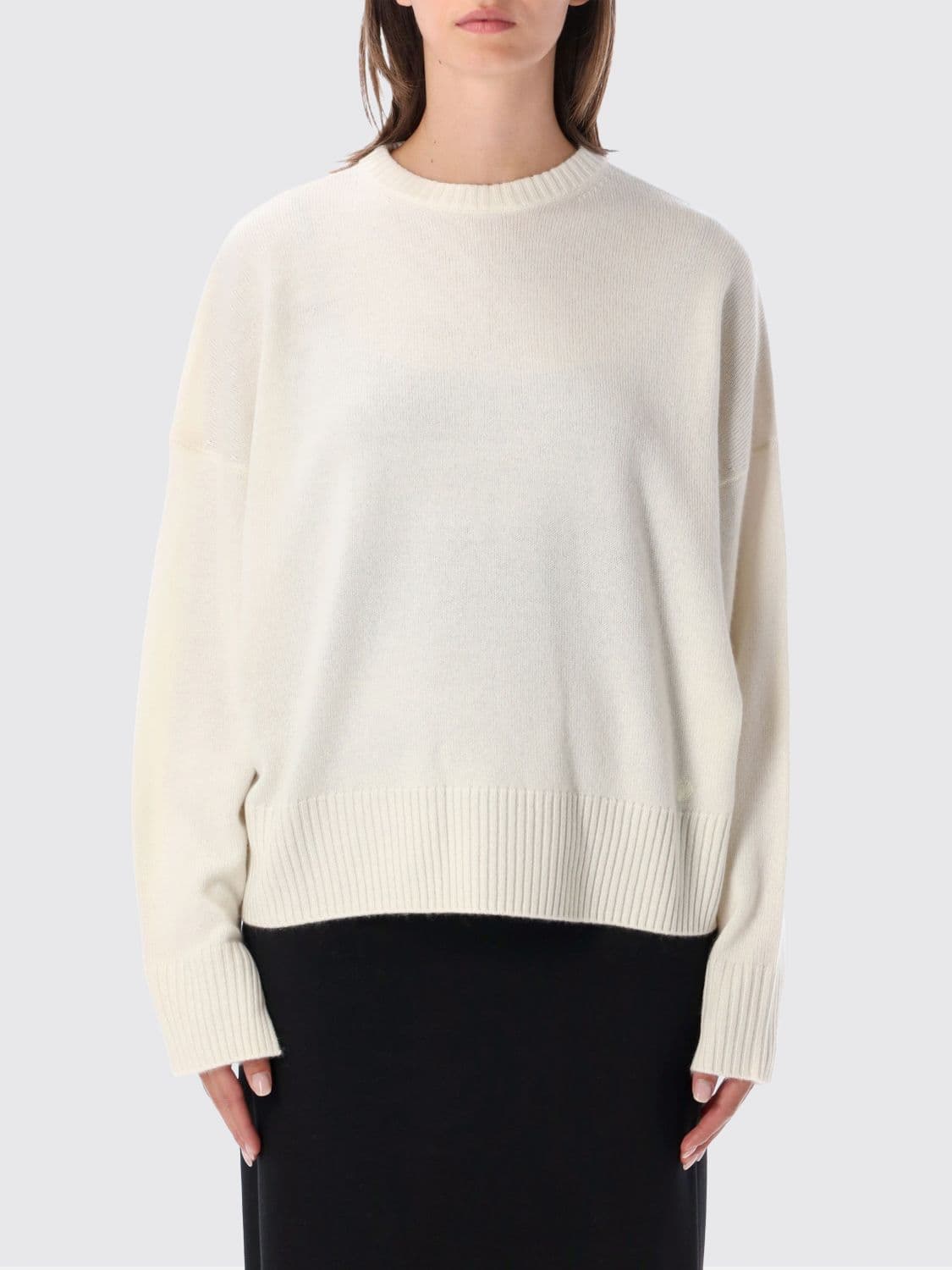 Loulou De Saison Dropped Shoulder 100% Cashmere Crewneck Sweater