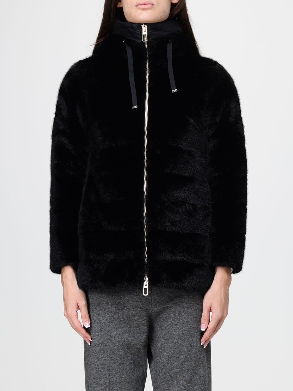 Duno Andrada Pejo Quilted Faux Fur Jacket with Hood