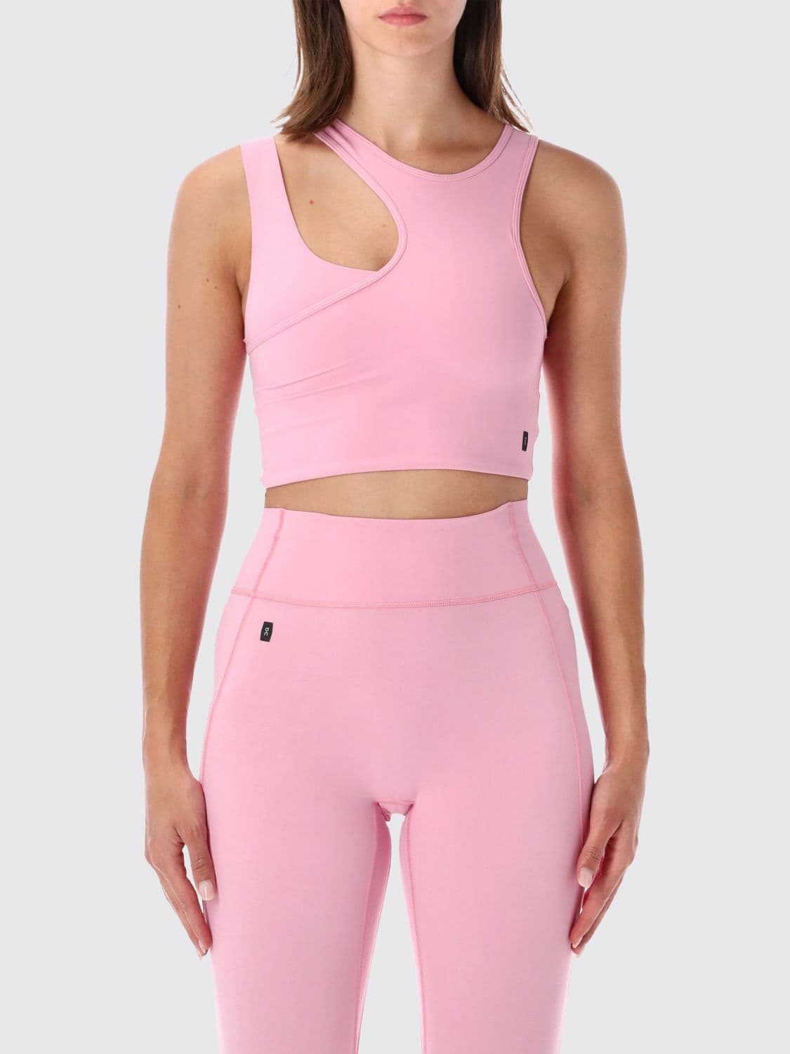 On Running Asymmetrical One-Shoulder Cropped Top with Cut-Out Detail