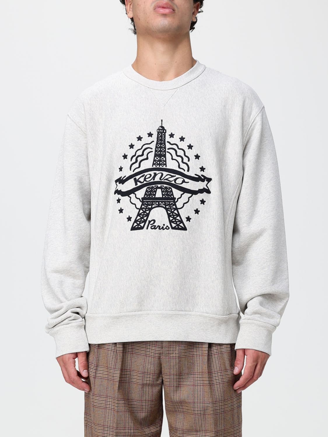 Kenzo Relaxed Fit Crewneck Sweatshirt in Cotton with Contrast Logo
