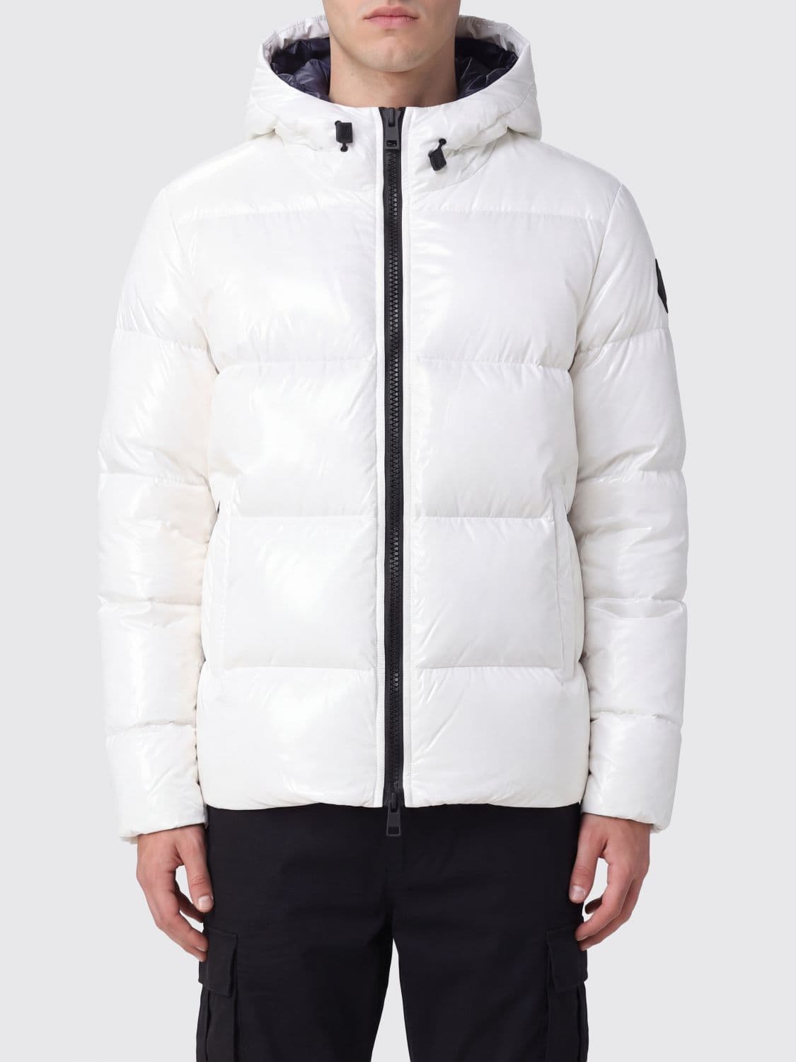 Herno Short Quilted Nylon Down Jacket with Hood and Zip Closure